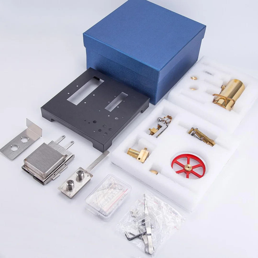 KAROON Model silnika parowego metalowy nośnik kocioł regulator odśrodkowy zestaw DIY 84 szt.