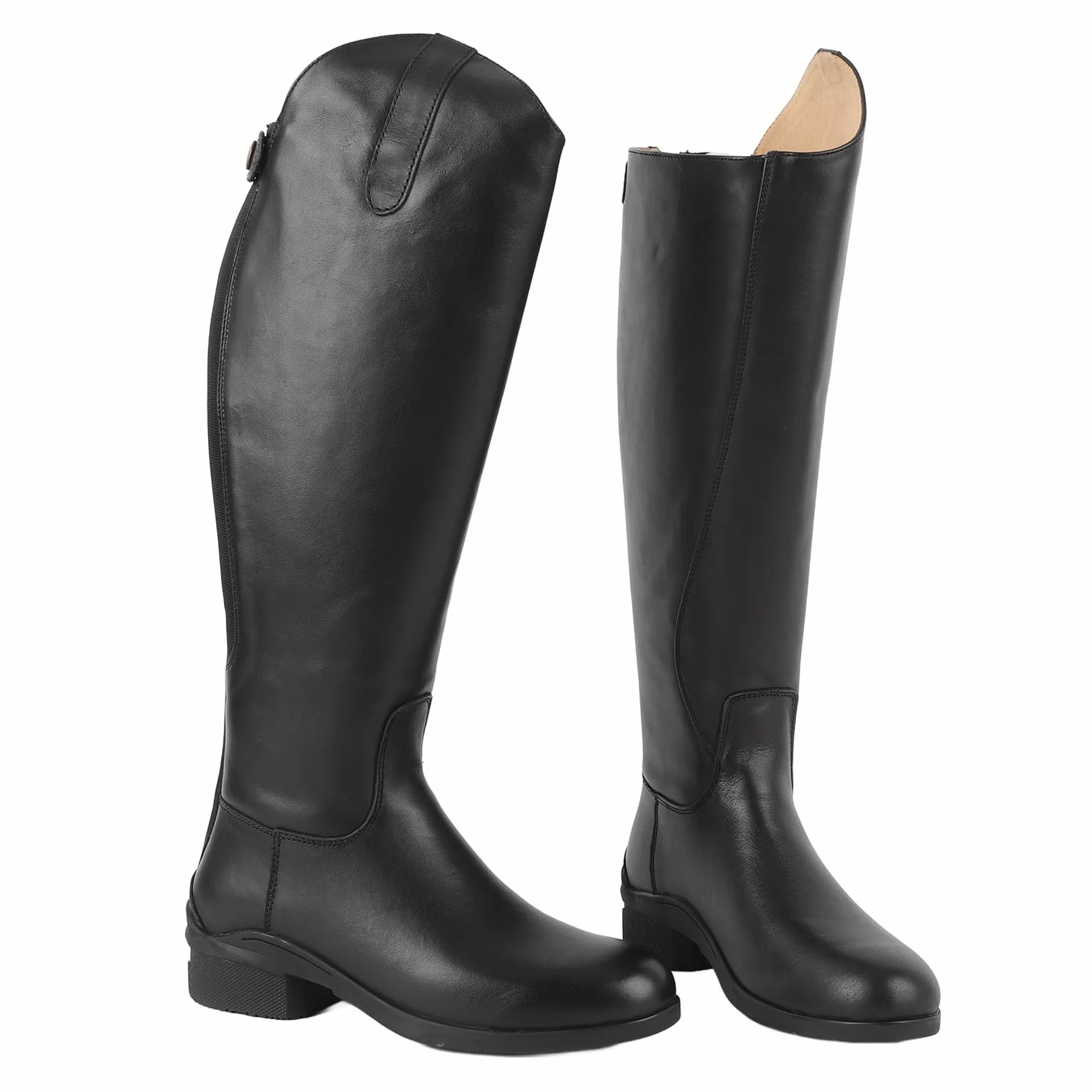 RiToEasysports Wysokie Buty Jeździeckie, Unisex Buty Jeździeckie do Codziennego Treningu z Tylnym Zamkiem Błyskawicznym, Skóra EVA
