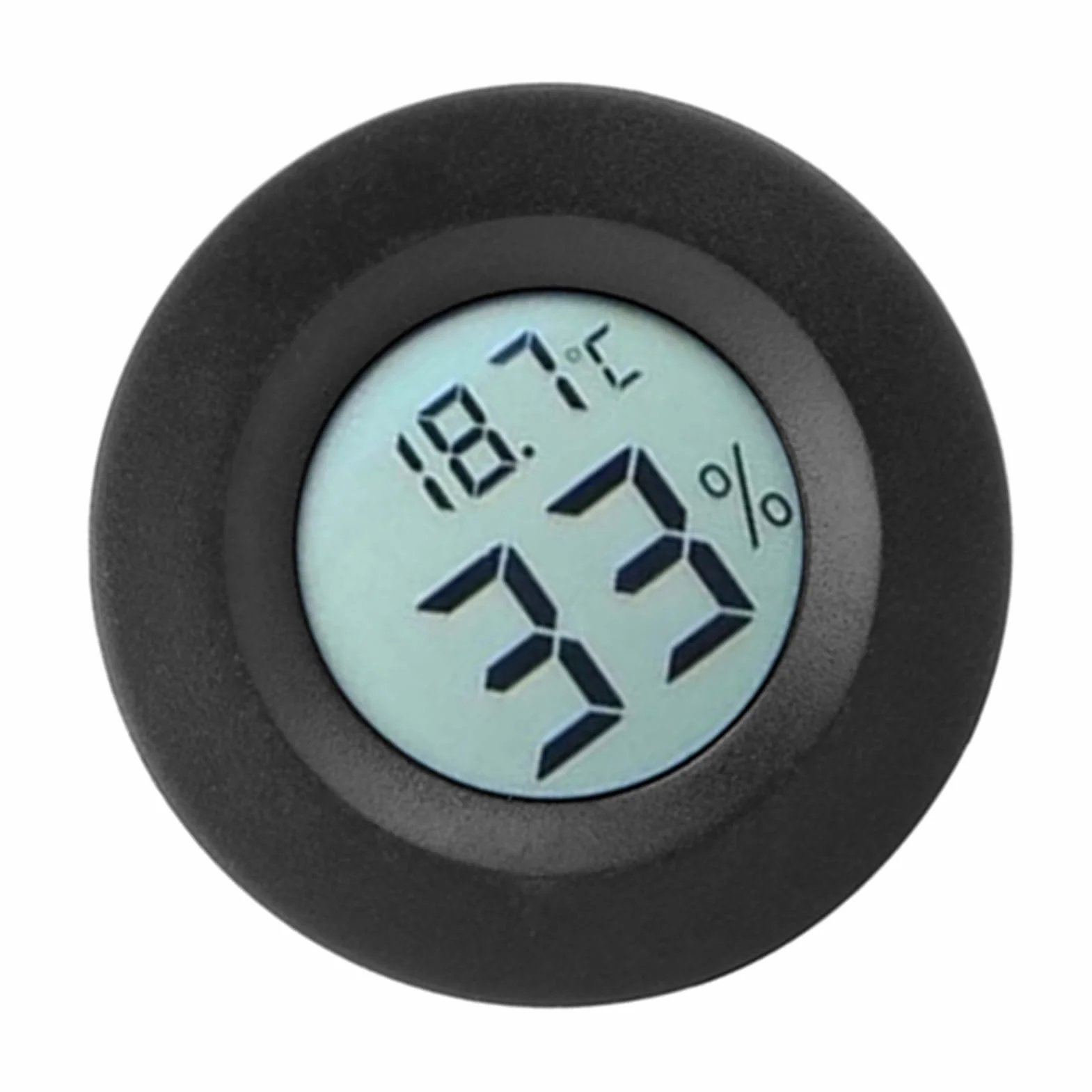 Cyfrowy Termometr Higrometr z Wyświetlaczem LCD, Miernik Temperatury i Wilgotności - Czarny