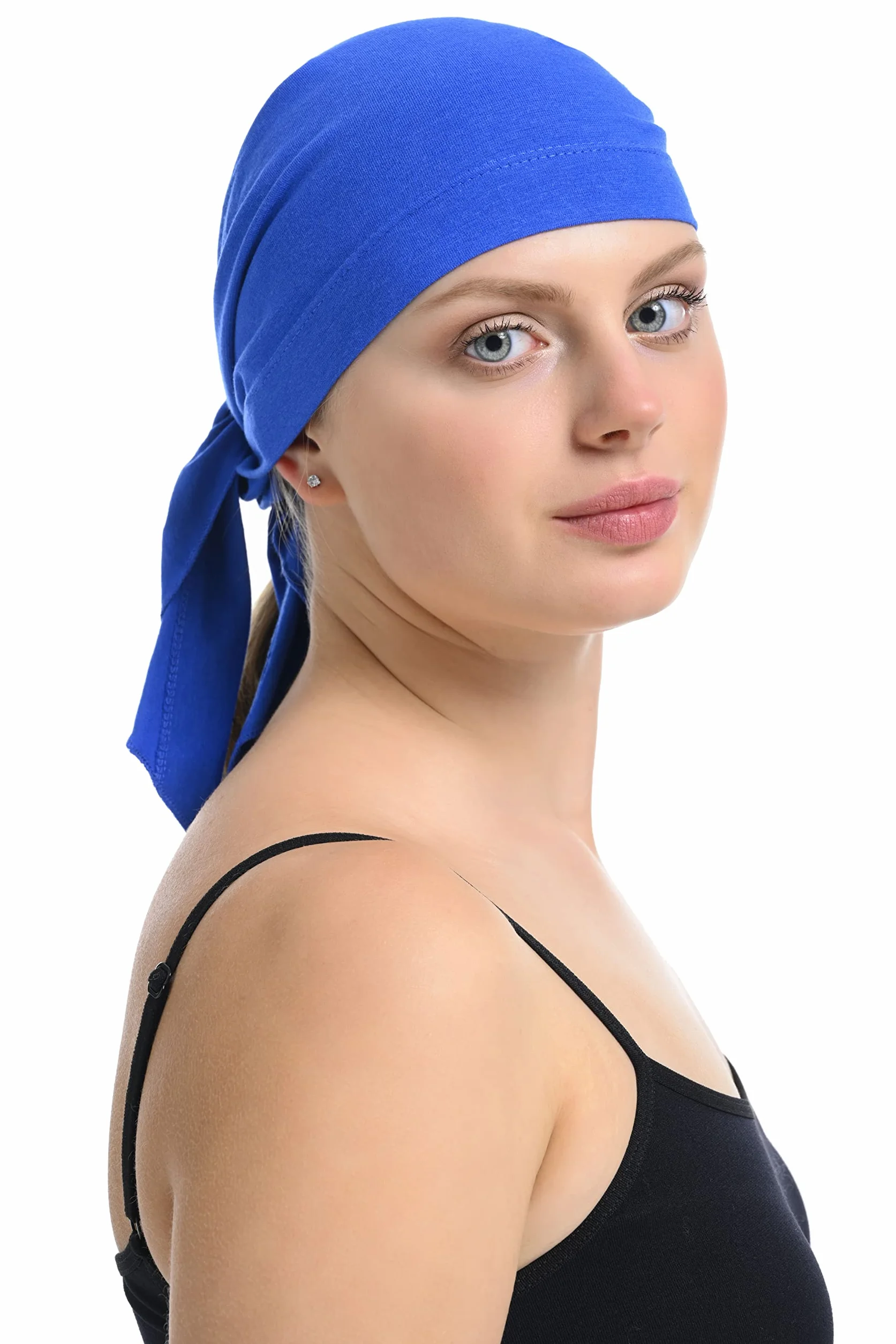 Bambus i bawełna unisex bandana, chemioterapia, bandana na wypadanie włosów, Niebieski Indigo, Rozmiar uniwersalny