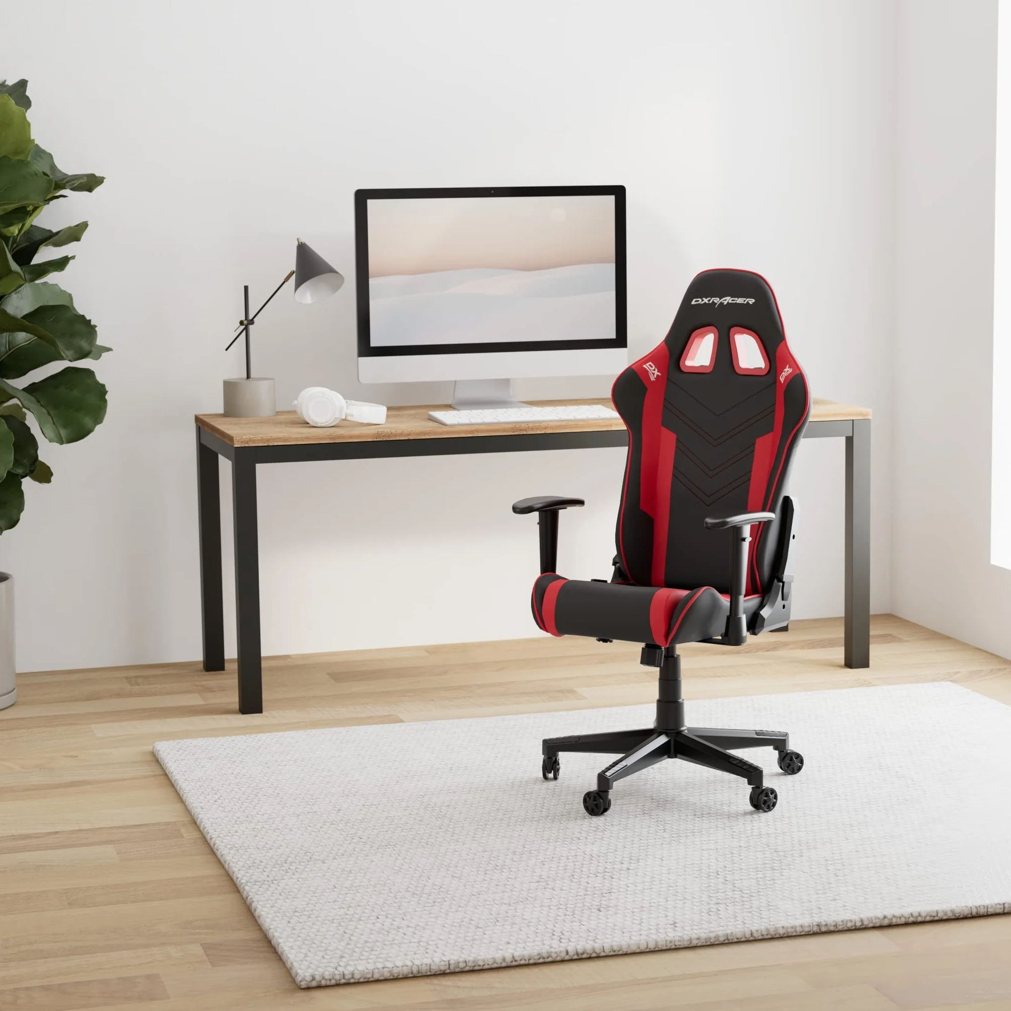 Dxracer Prince P132 Fotel Gamingowy Sztuczna Skóra Czarny Czerwony 185 cm