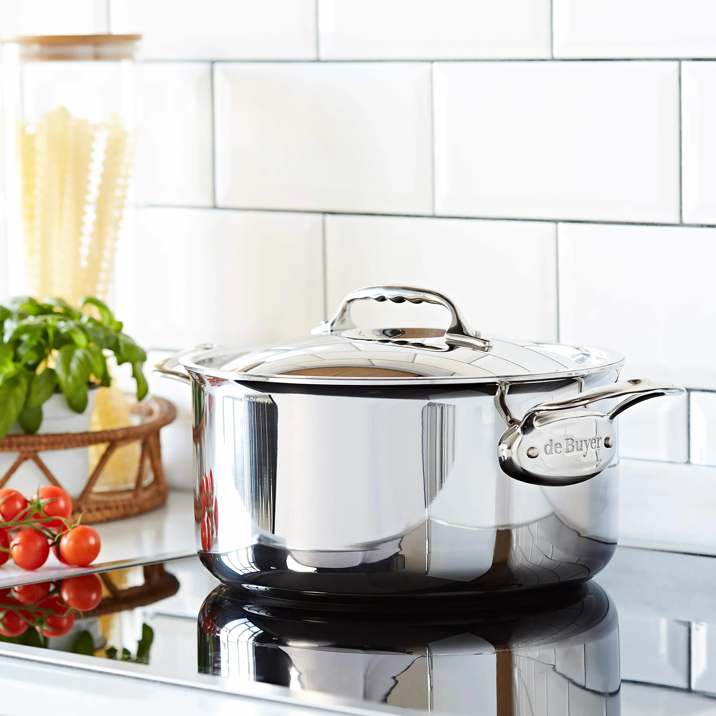 De Buyer AFFINITY garnek ze stali nierdzewnej 24 cm z pokrywką
