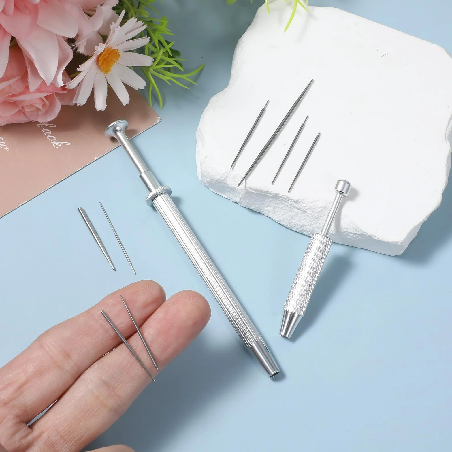 Piercing stożkowy chwytak kulkowy, narzędzie do zmiany biżuterii, 12G, 14G, 16G, 18G, 20G, bezgwintowy trzpień, ze stali nierdzewnej, płaskie, tylne, aplikator, biżuteria do ciała, do uszu, nosa