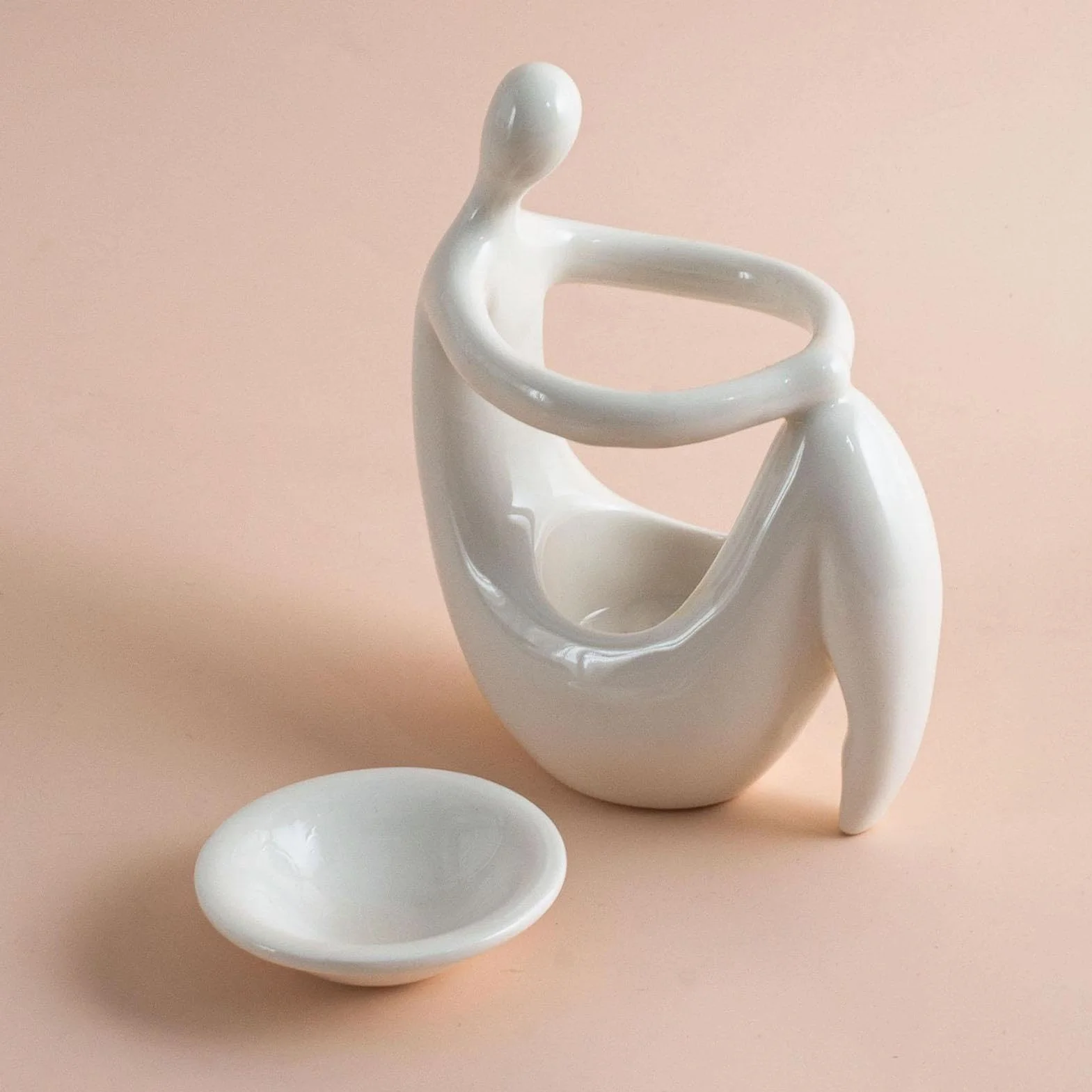 Ceramiczny podgrzewacz olejków eterycznych w kształcie ludzkiego ciała, palnik do topienia wosku