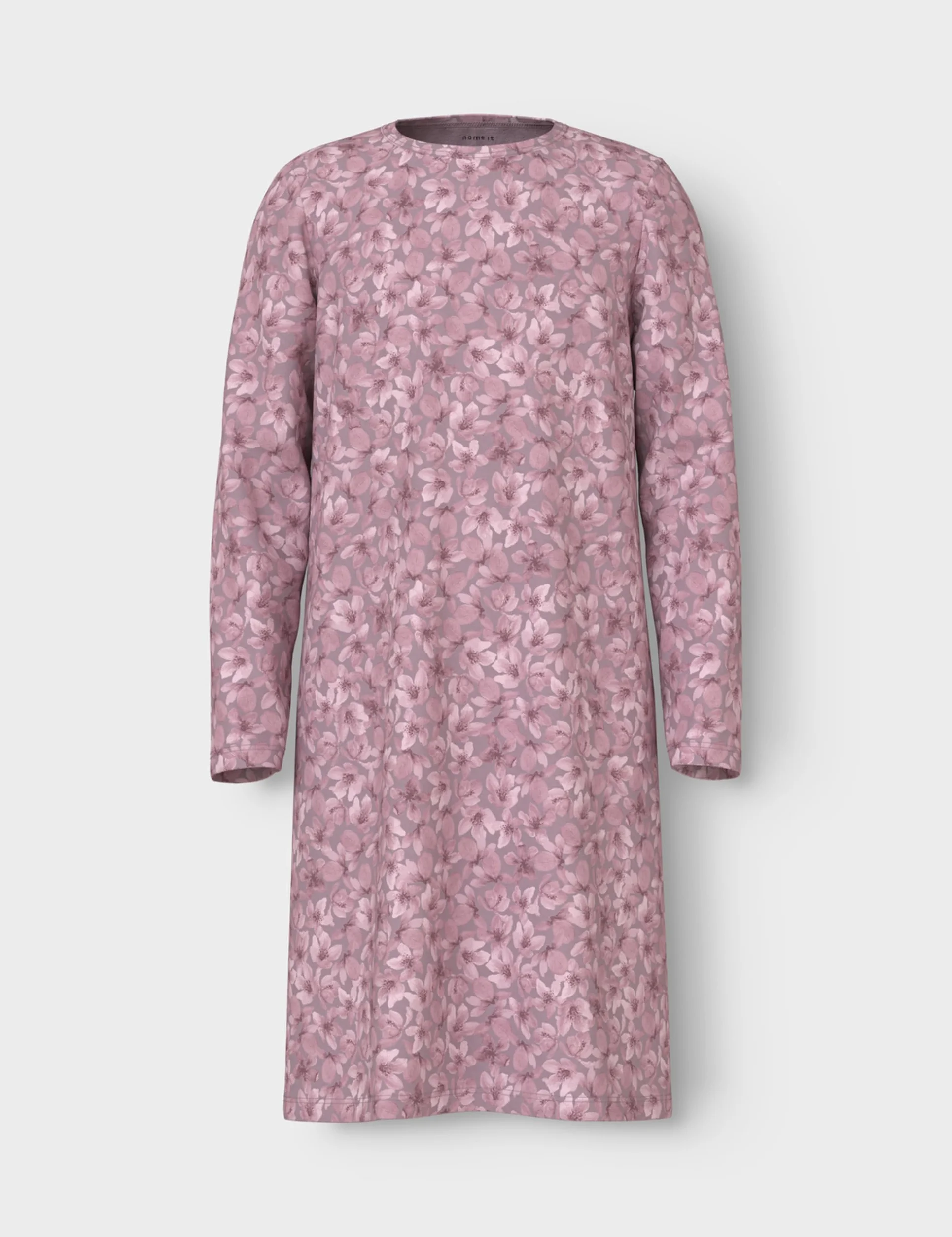 NAME IT Dziewczęca NKFNIGHTGOWN LS Flower NOOS koszula nocna, Mauve Shadows, 110/116, Mauve Shadows, 110/116 cm