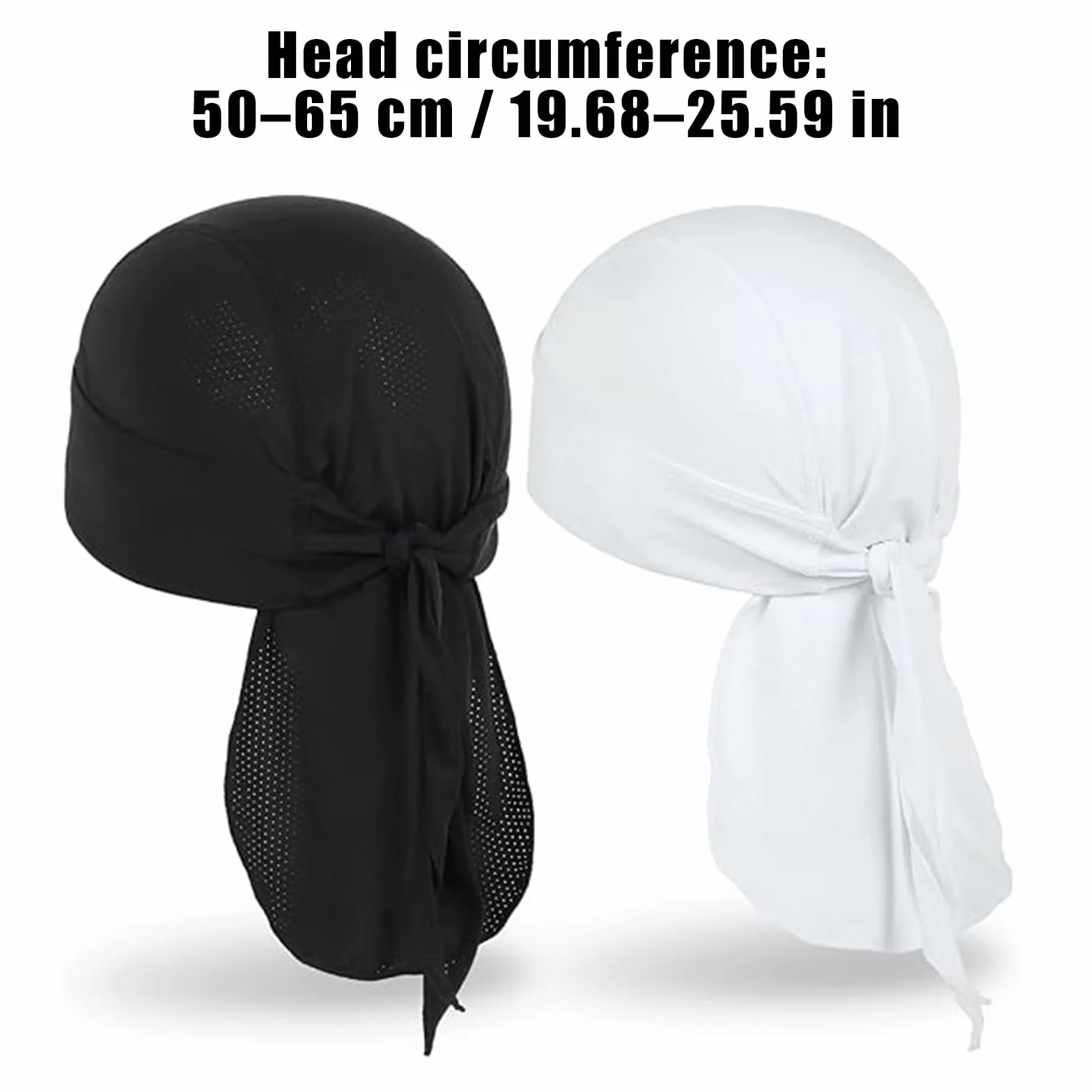 Chłodząca oddychająca czapka Durag, bandana, szybkoschnąca, pochłaniająca pot, elastyczna chusta na głowę, podkask, chusta piracka dla mężczyzn, na zewnątrz, na lato, do jazdy na rowerze