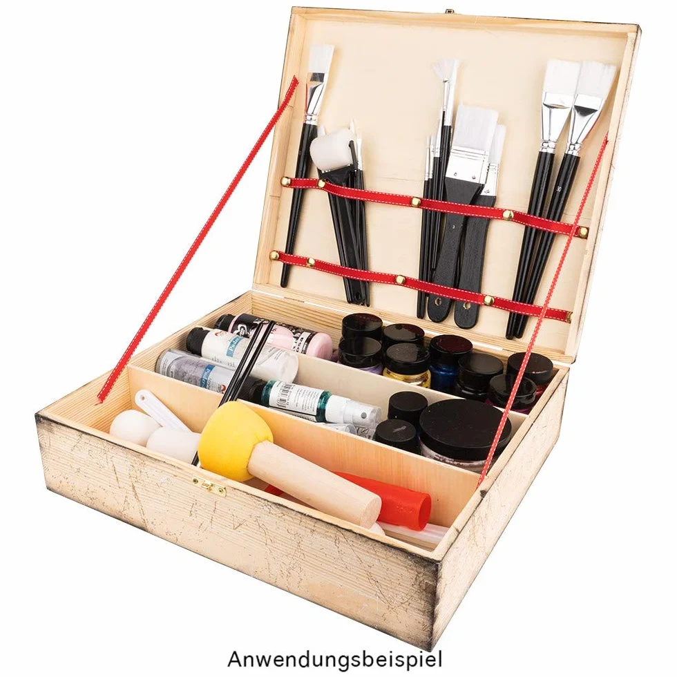 Drewniane pudełko na wino 3 przegródki 35x30x10 cm złote metalowe zamknięcie DIY