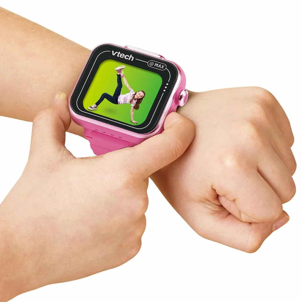 VTech - KidiZoom SmartWatch MAX Rose, cyfrowy zegarek dla dzieci, zdjęcie, selfie, wideo, poziomy ekran dotykowy, zabawka high-tech, prezent dla dzieci i nastolatków w wieku od 5 lat do 14 lat -