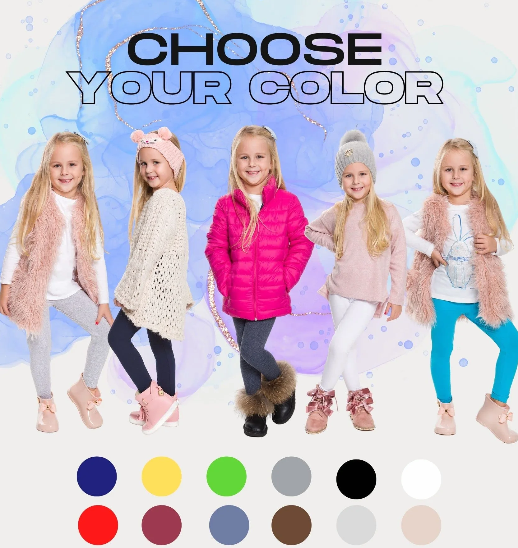 hi!mom Zimowe legginsy dziecięce pełnej długości bawełniane spodnie dziecięce materiał termiczny grube zimowe legginsy dla dzieci ciepłe oddychające spodnie dziecięce na co dzień dla dzieci dziewczęce