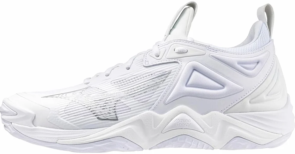 Mizuno Wave Momentum 3 Men's Volleyball Shoe, White-Silver, 8.5