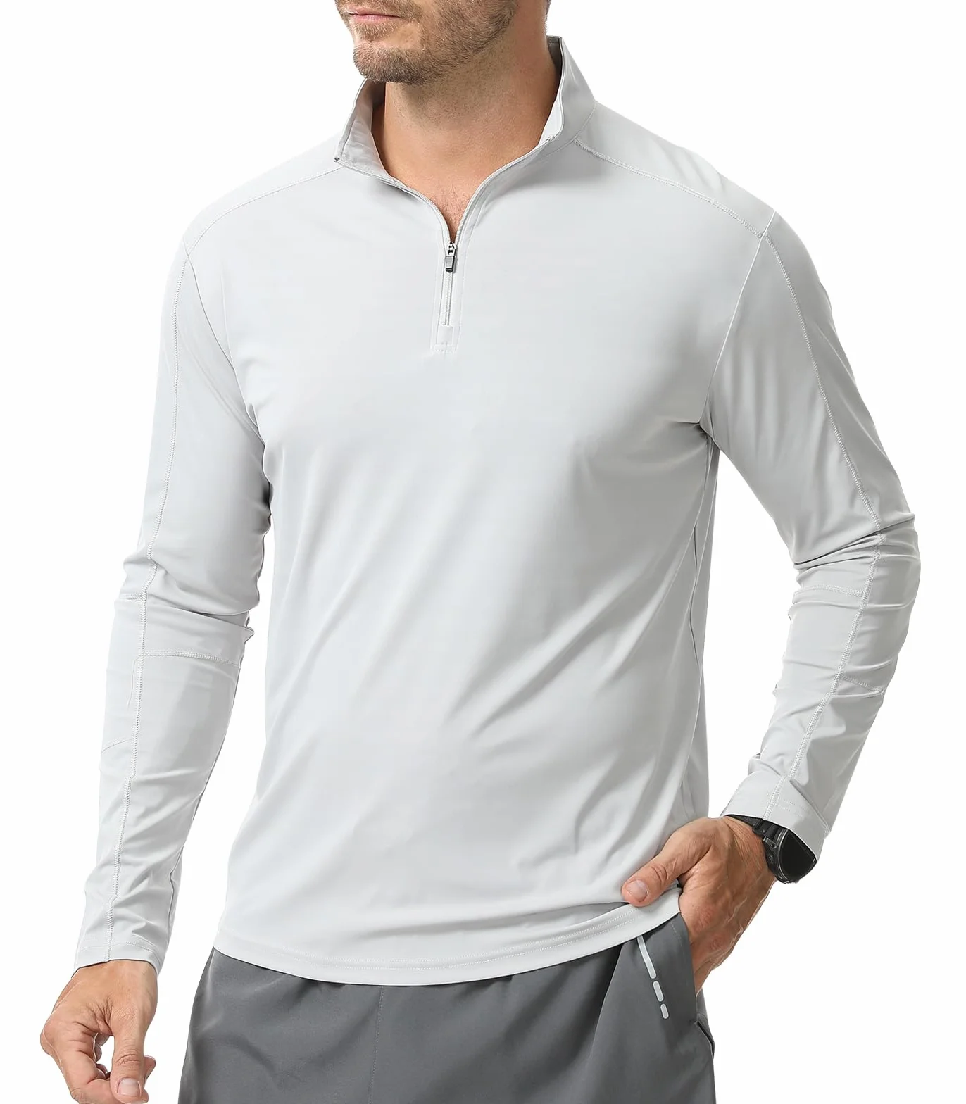 Koszulka męska anty UV 1/4 Zip Rashguard koszule szybkie surfowanie
