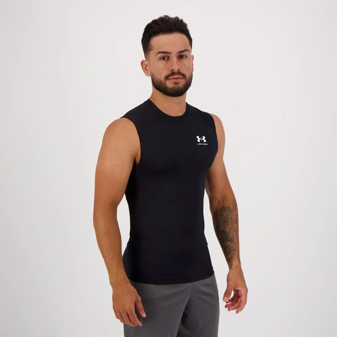 Under Armour Mężczyźni Heatgear Bezrękawnik Sportowy, Biały/Czarny, M