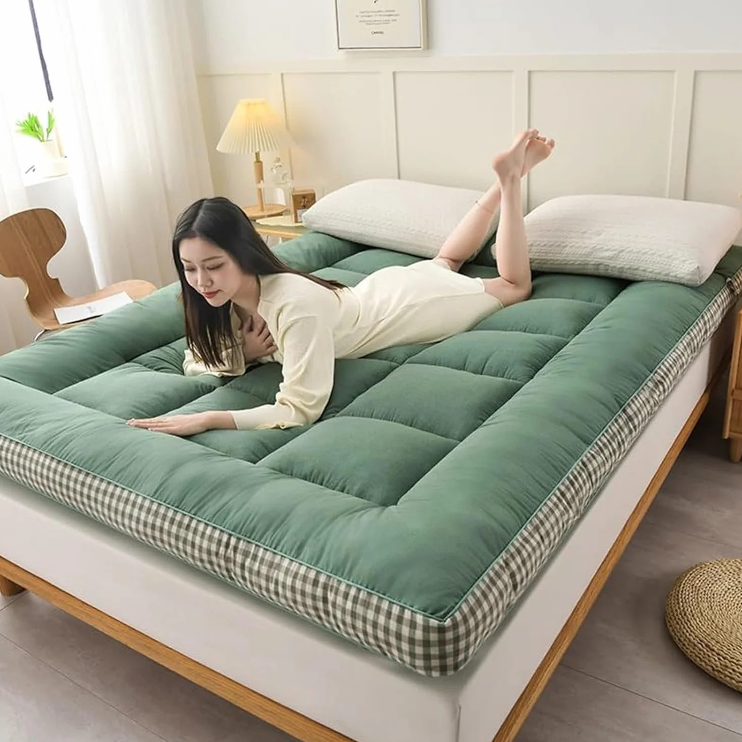 Japoński materac podłogowy futon 180 x 200 cm tradycyjny mata do spania