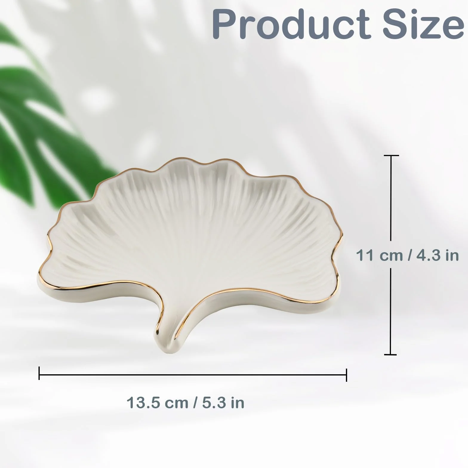Ceramiczna Mydelniczka, Mydelniczka w Kształcie Liścia Miłorzębu do Łazienki, Taca na Mydło, Uchwyt na Mydło do Prysznica, Kuchni i Zlewu, Utrzymuje Mydło Suche (Biały)