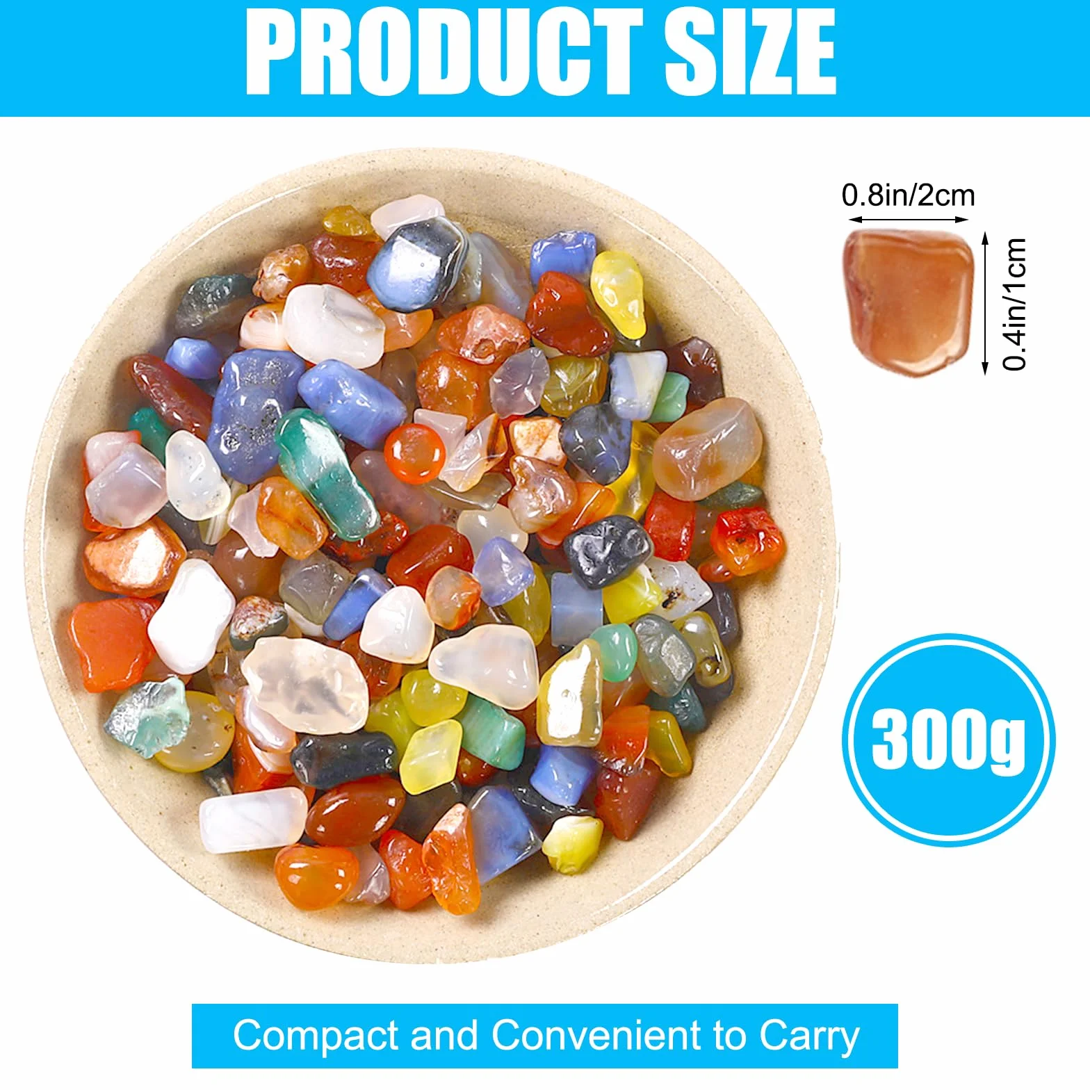 Naturalne kamienie agat 300 g 9-12 mm polerowane kryształ do medytacji Reiki