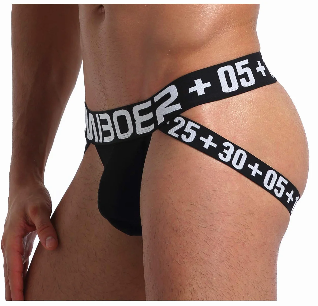 Casey Kevin Jockstrap Męskie sportowe stringi wisząca bielizna stringi oddychające sportowe seksowne figi, A1 - czarny, L