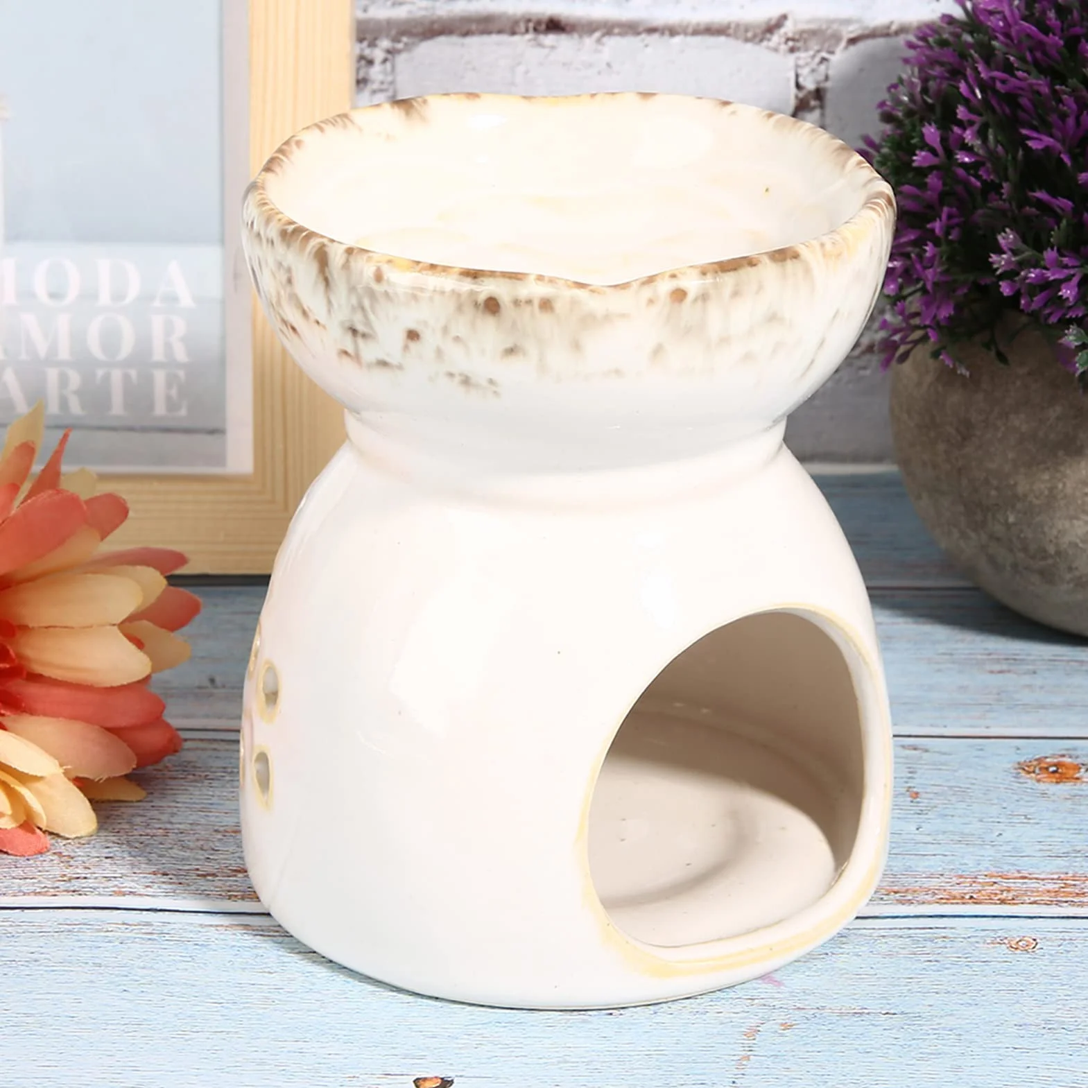 Podgrzewacz do Topienia Wosku Tea Light, Ceramiczny Palnik Zapachowy Palnik Woskowy Palnik Olejowy do Olejków Zapachowych Olejek Zapachowy Palnik świetlny Świeca Piec do