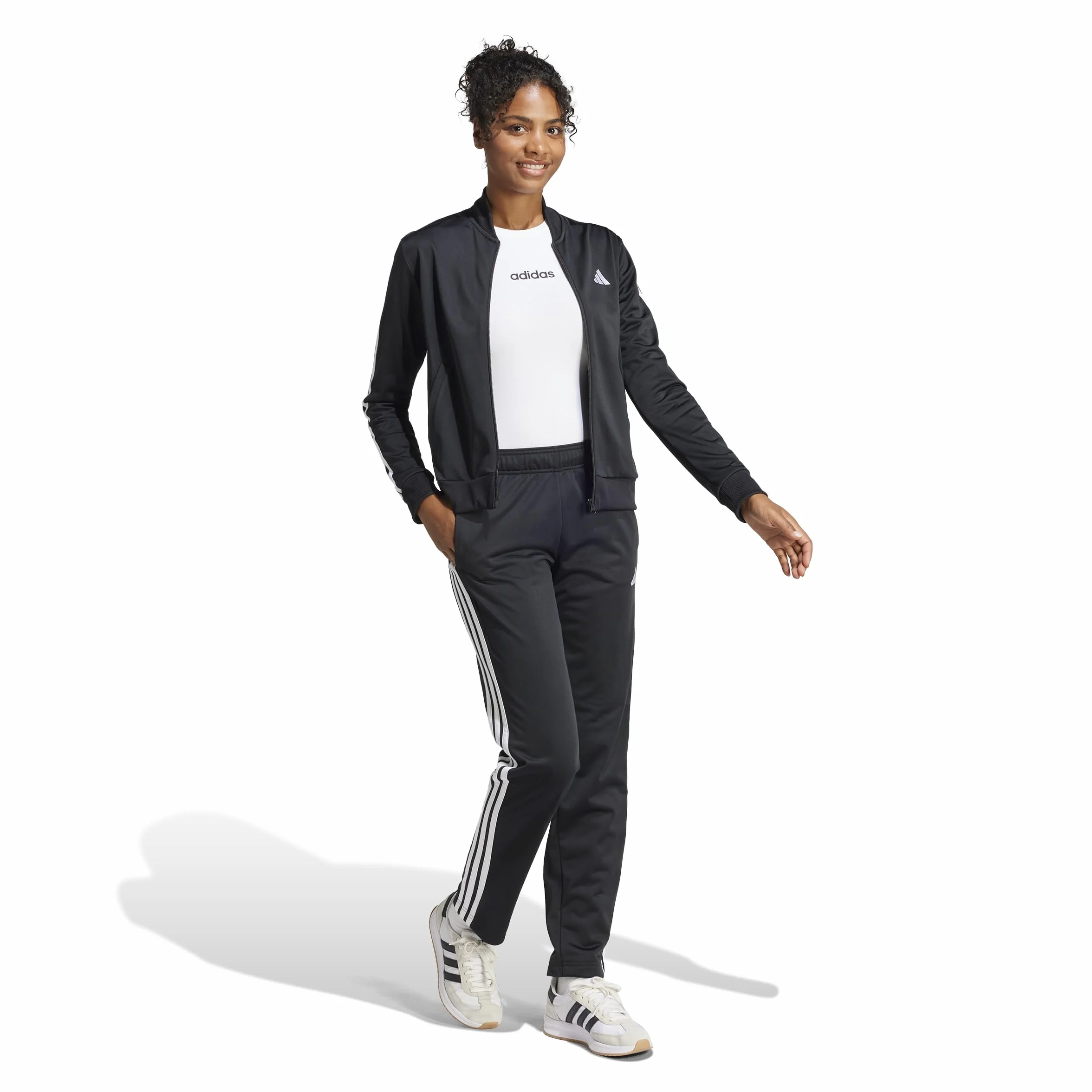 adidas Kobiety ESSENTIALS 3-STRIPES TRACKSUIT, Black, XS