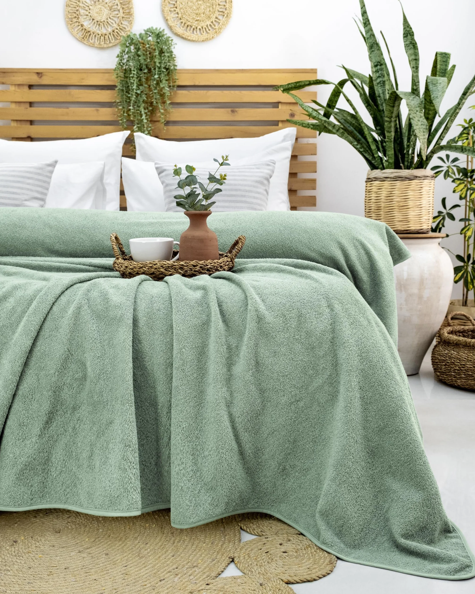 Koc frotte premium 150 x 200 cm 100% bawełna chłodzący letni miętowy