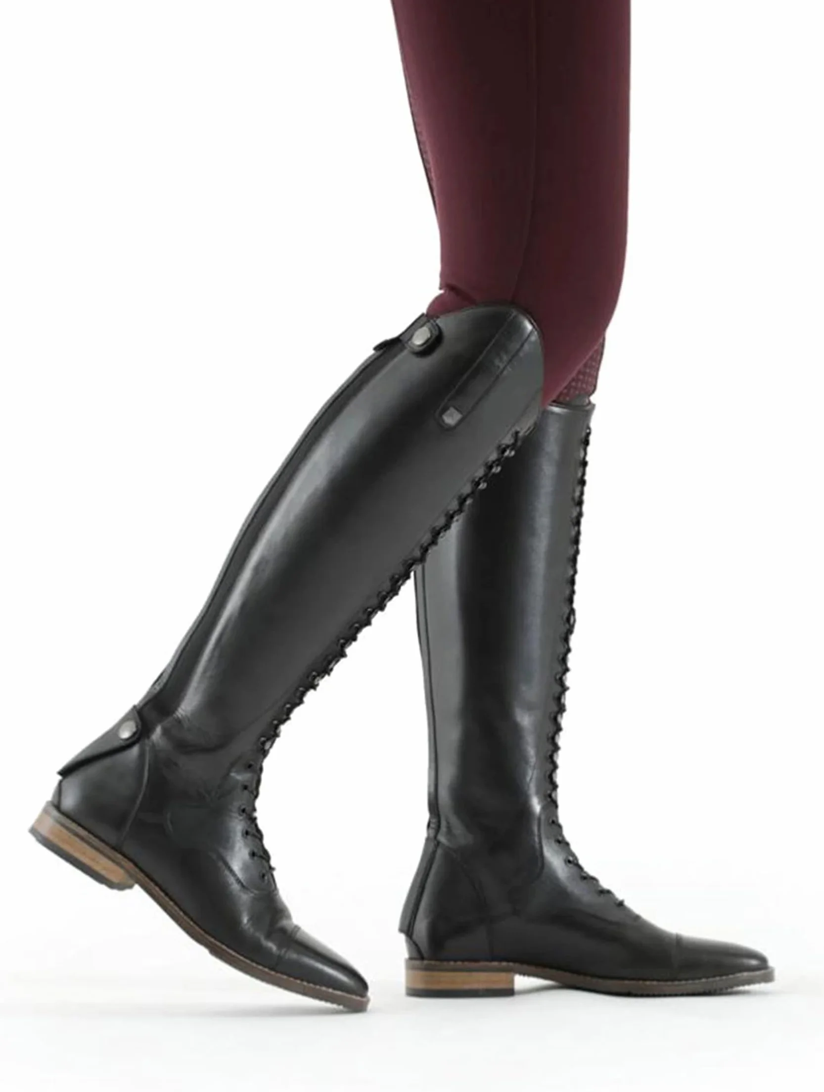 Buty do jazdy konnej w stylu retro PU skórzane sznurowadła dla mężczyzn kobiet długie buty rycerskie na świeżym powietrzu dla początkujących