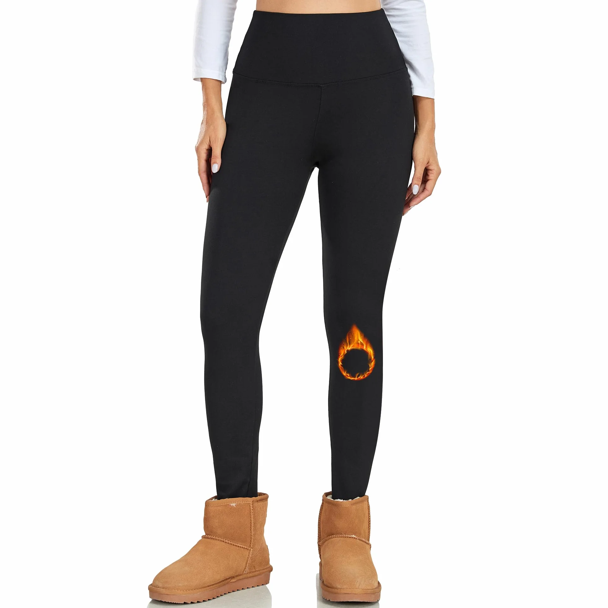 Thermal Leggings damskie z podszewką z polaru - zimowe grube legginsy dla kobiet Spodnie do jogi z wysokim stanem