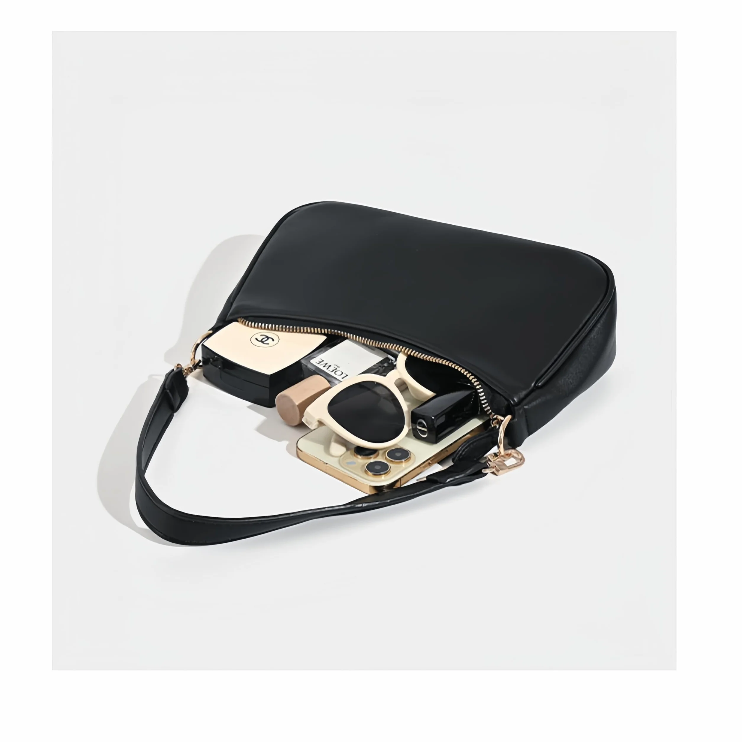 Aucuu Torba na ramię ze skóry PU dla kobiet, torebka na ramię dla kobiet, kopertówka z łańcuszkiem, półksiężyc, torba hobo, torebka crossbody, prezent na urodziny i rocznicę