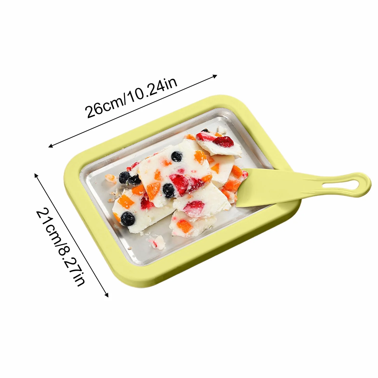 Roll Ice Cream Maker - Homemade Yogurt Rolls Tray with 2 Spatulas