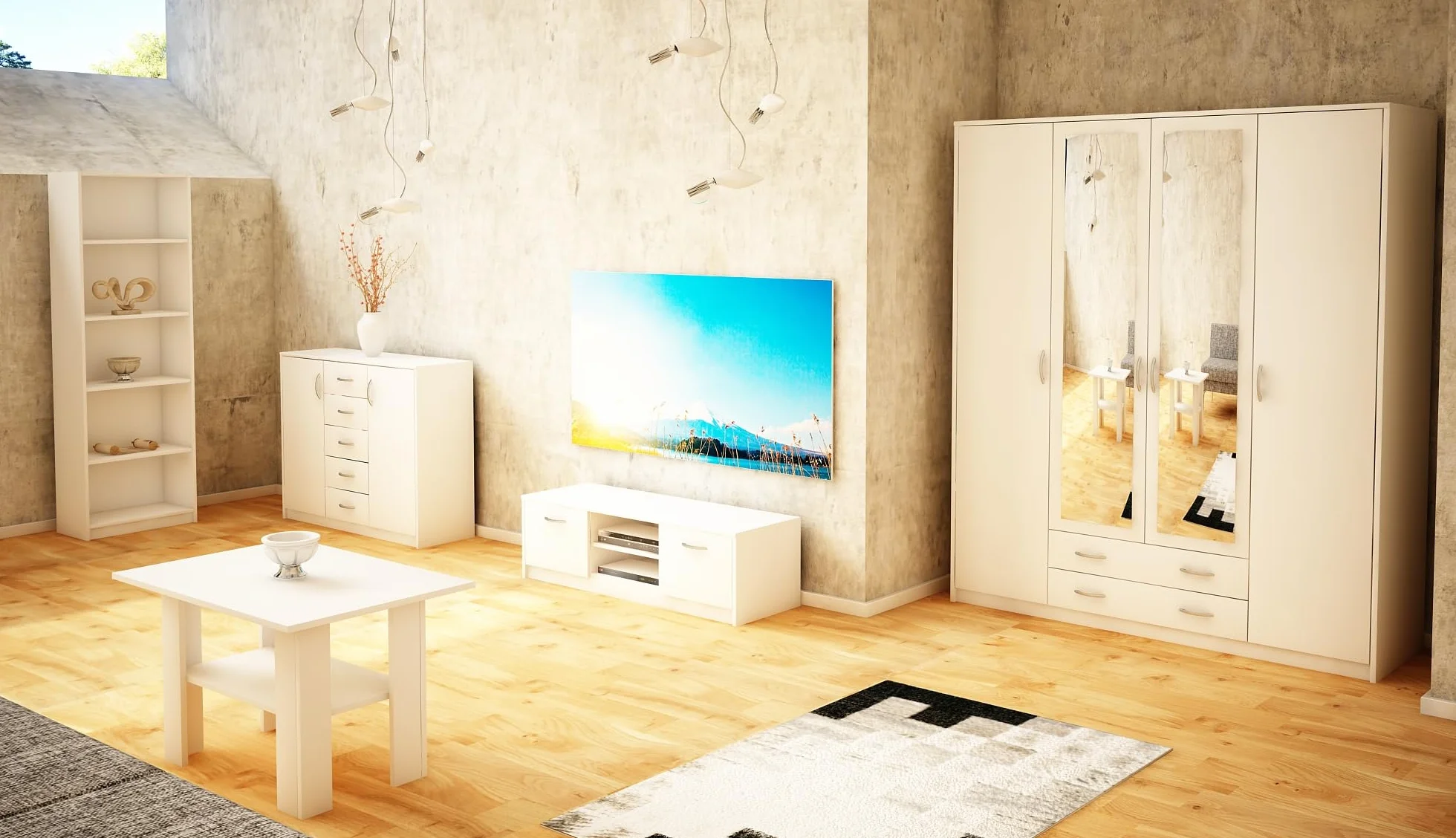 Szafa Wiktoria 2D Sz04 193x85x55 cm Biały