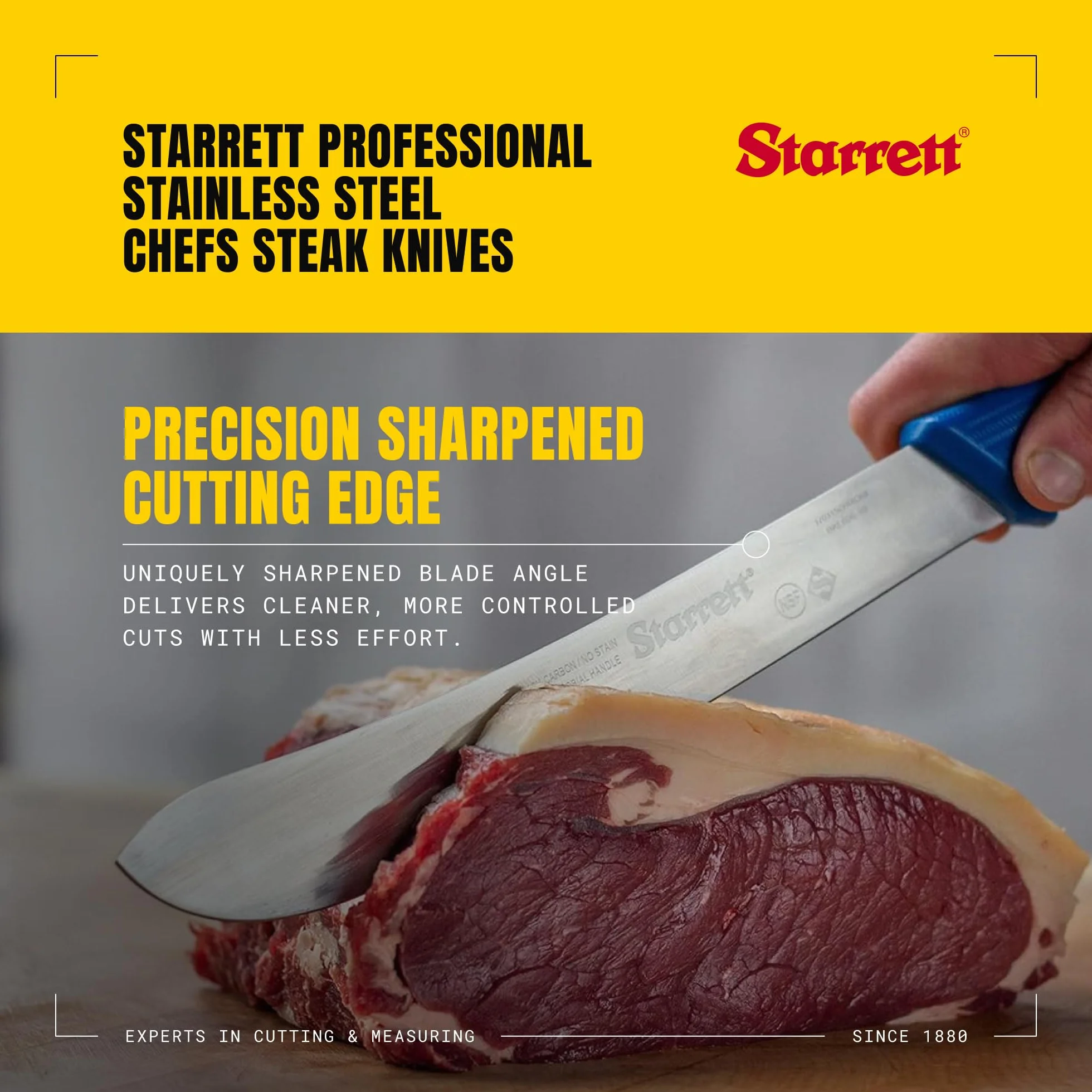 Starrett Profesjonalne noże do steków ze stali nierdzewnej 200 mm czerwone