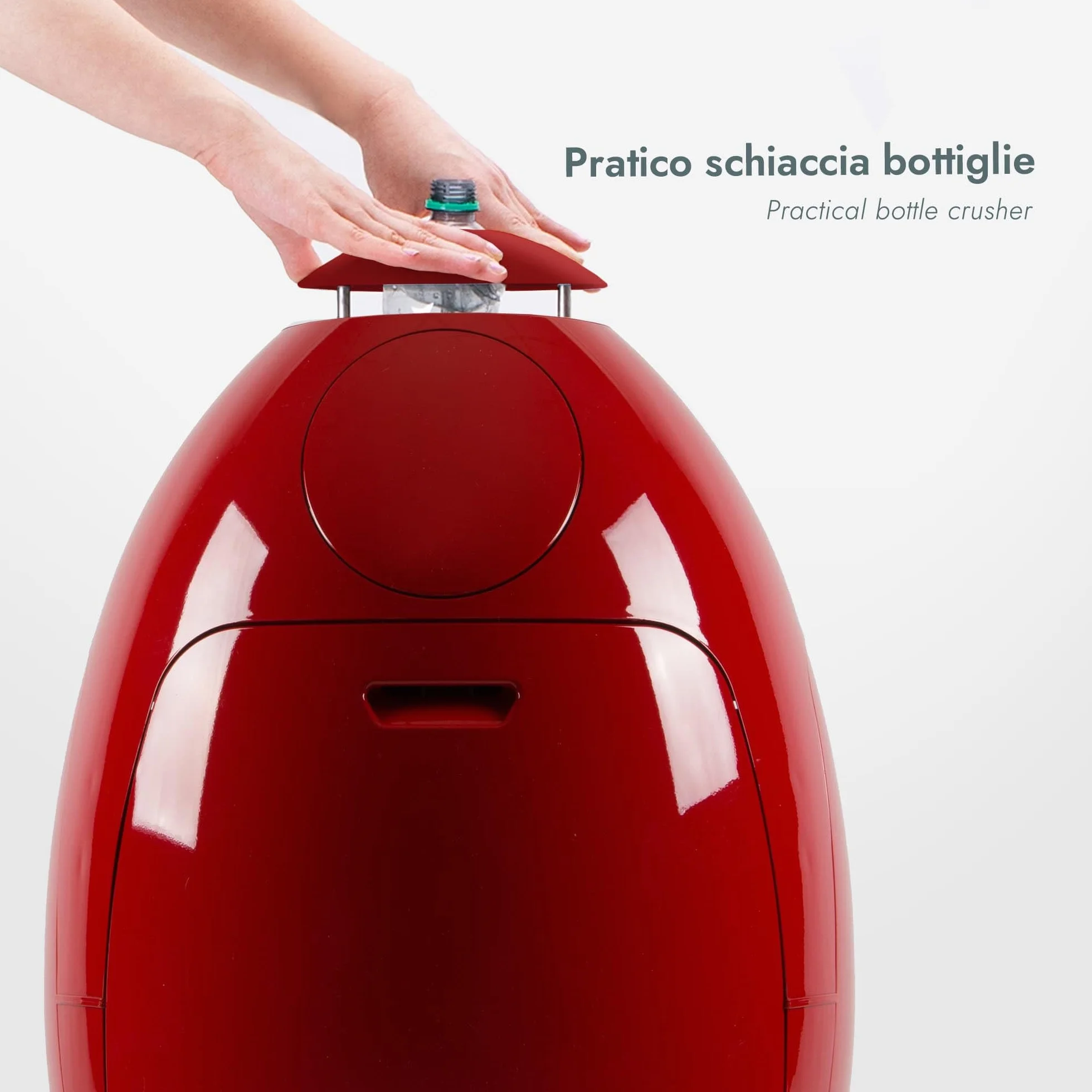 Soldidesign Ovetto Kosz na Śmieci, Czerwony, 3 x 18 l