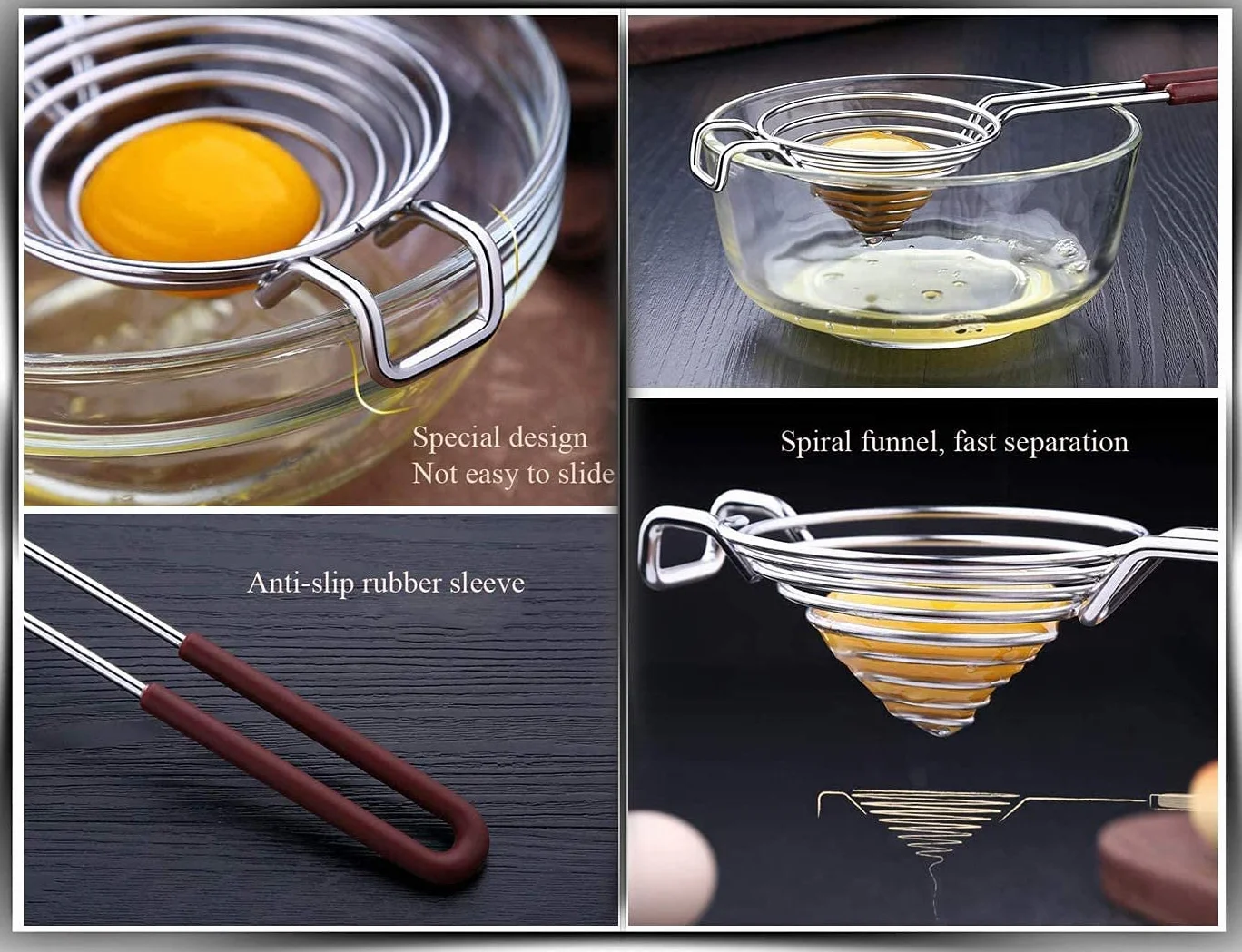 Separator żółtka jajka, filtr białka i sitko żółtka do kuchni