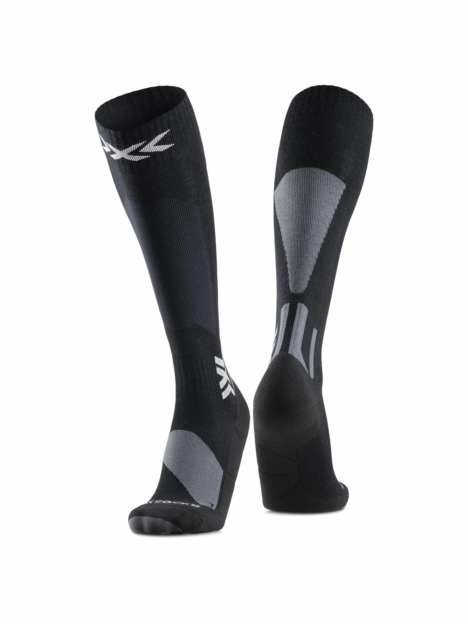 X-Socks Ski Discover Merino OTC - skarpety narciarskie zapewniające komfort i ciepło - opaska O-Ring zapewniająca bezpieczne dopasowanie i wsparcie - X Czarny/Szary, 39-41