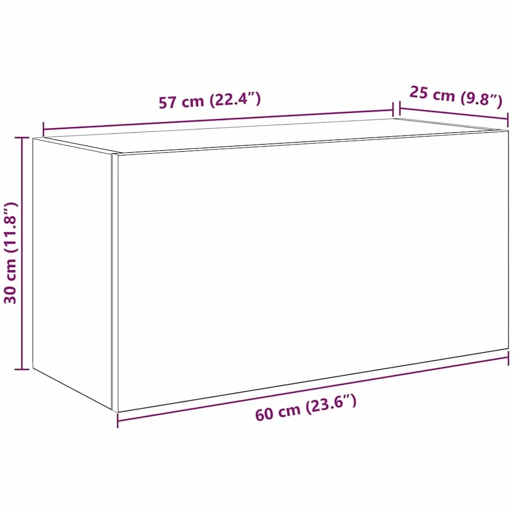 vidaXL Wisząca szafka łazienkowa biała 60x25x30 cm