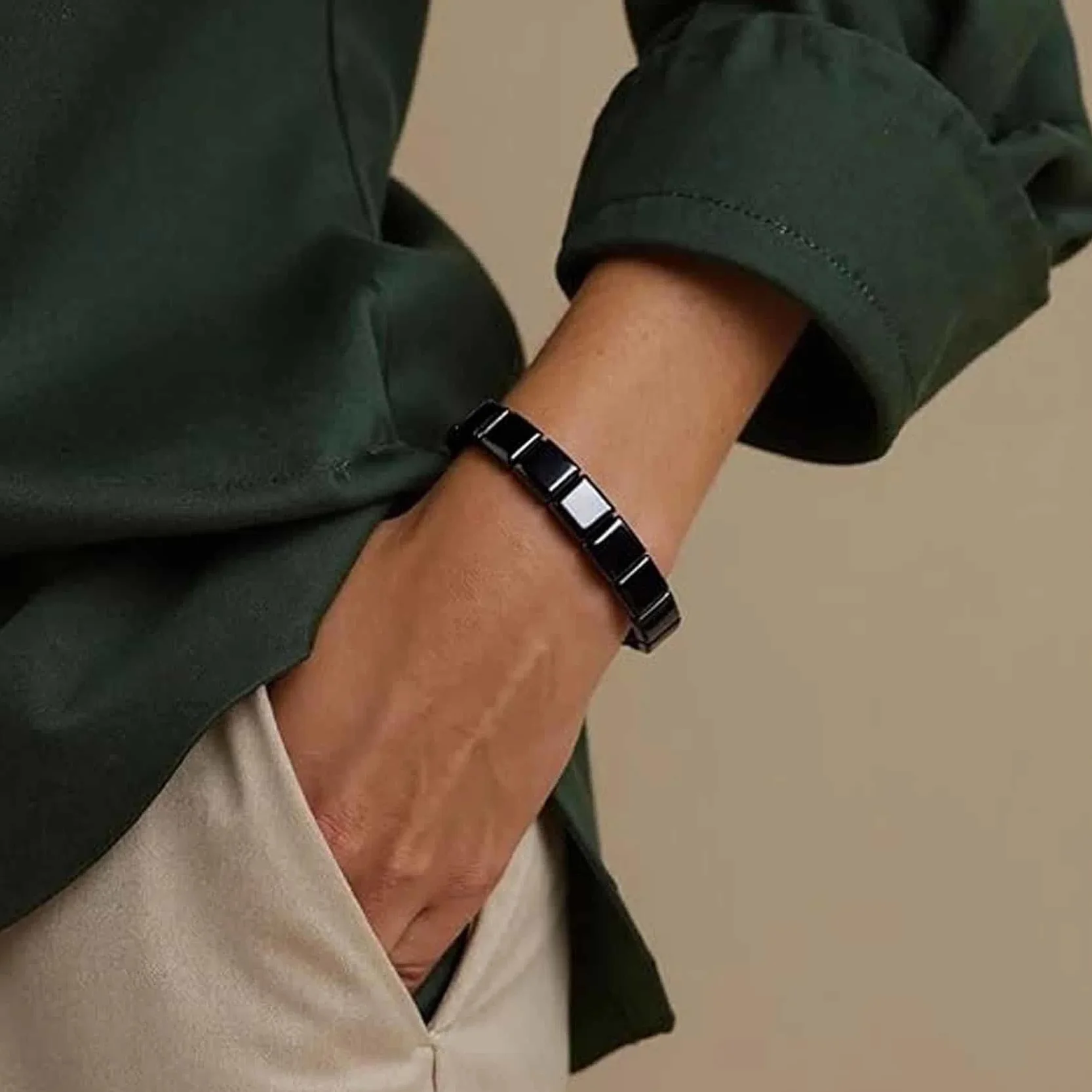 Hemios Hematite Bracelet,Hemys Hematite Bracelet for Men,For Embody Resilience and Vitality,Restore Confidence & Your Edge,Gift for Dad,Husband,Boyfriend