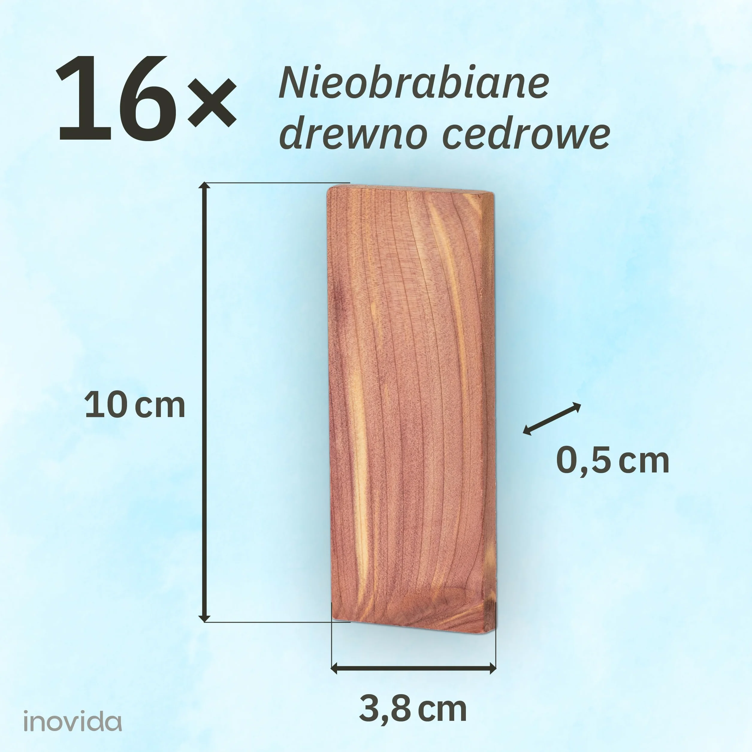 Inovida Ochrona przed molami z drewna cedrowego 16 bloków zapachowych naturalny odświeżacz do szafy
