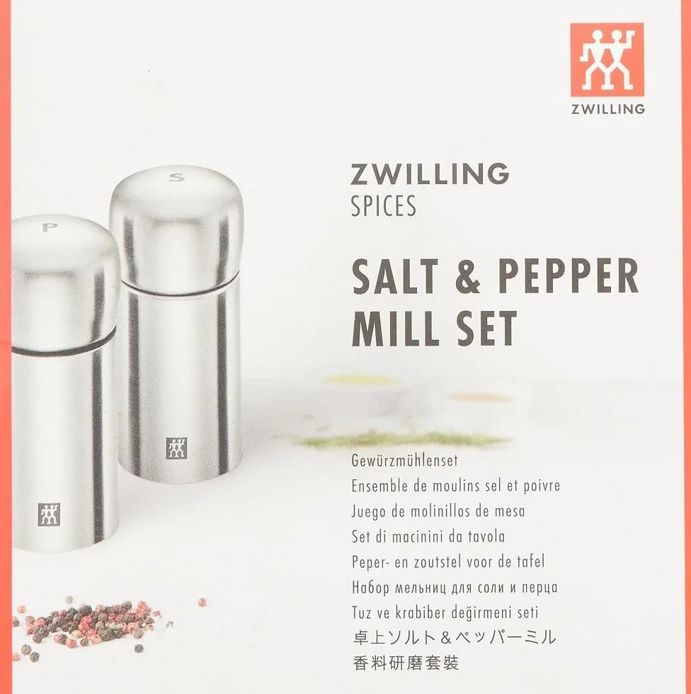 Zwilling Salz- und Pfeffermühle 2-teilig Set Edelstahl silber 10.7 cm