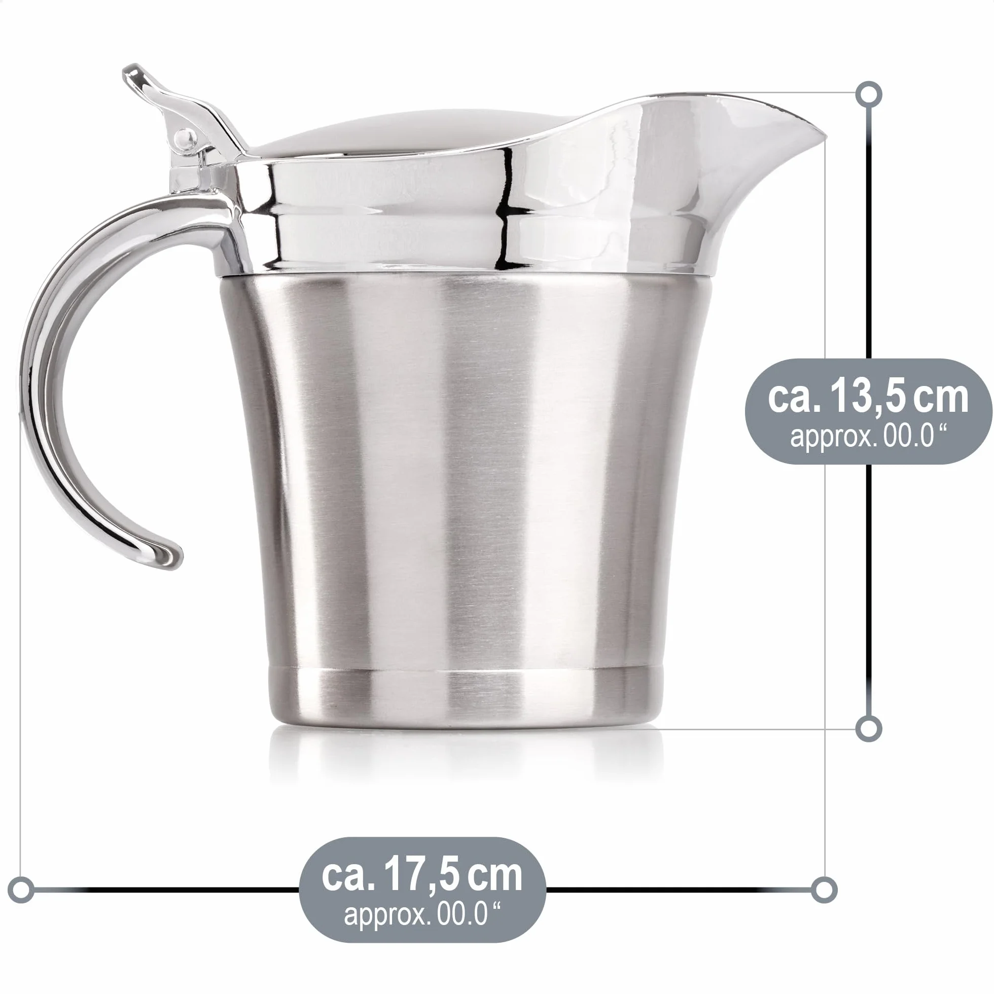 COM-FOUR® Thermo sosjerka ze stali nierdzewnej podwójne ścianki izolowany pojemnik na sos 400ml srebrny