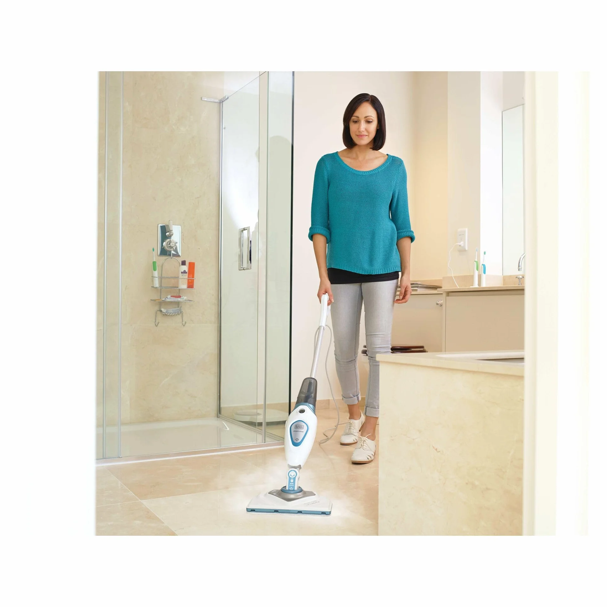 Black & Decker, Mop parowy o mocy 1600W z funkcją regulacji pary 2w1, FSM1616