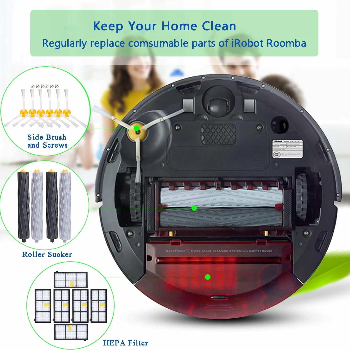 UPUPDAY zestaw części zamiennych do iRobot Roomba 800 900 800 850 860 865 866 870 871 872 875 876 880 886 890 891 895 896 897 900 90 50 960 965 966 967 969 970 971 974 975 976 980 981 989 996, 22