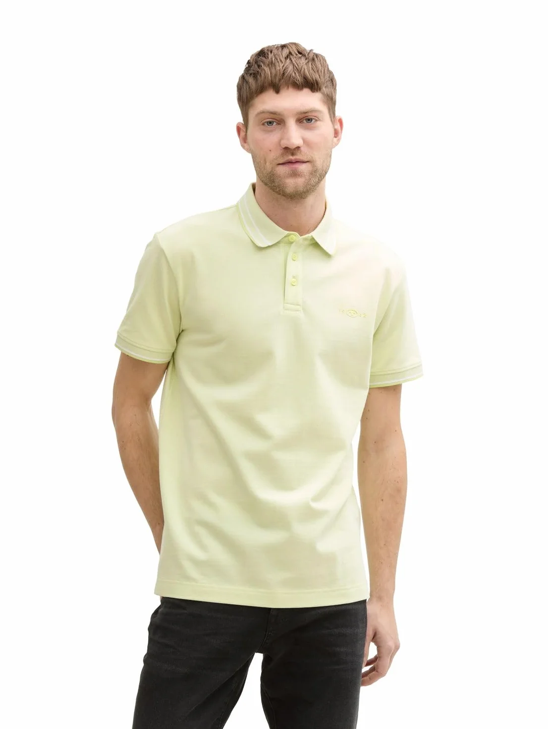 TOM TAILOR Męska koszulka polo, 37704 - Lime Green Two Tone Pique, M