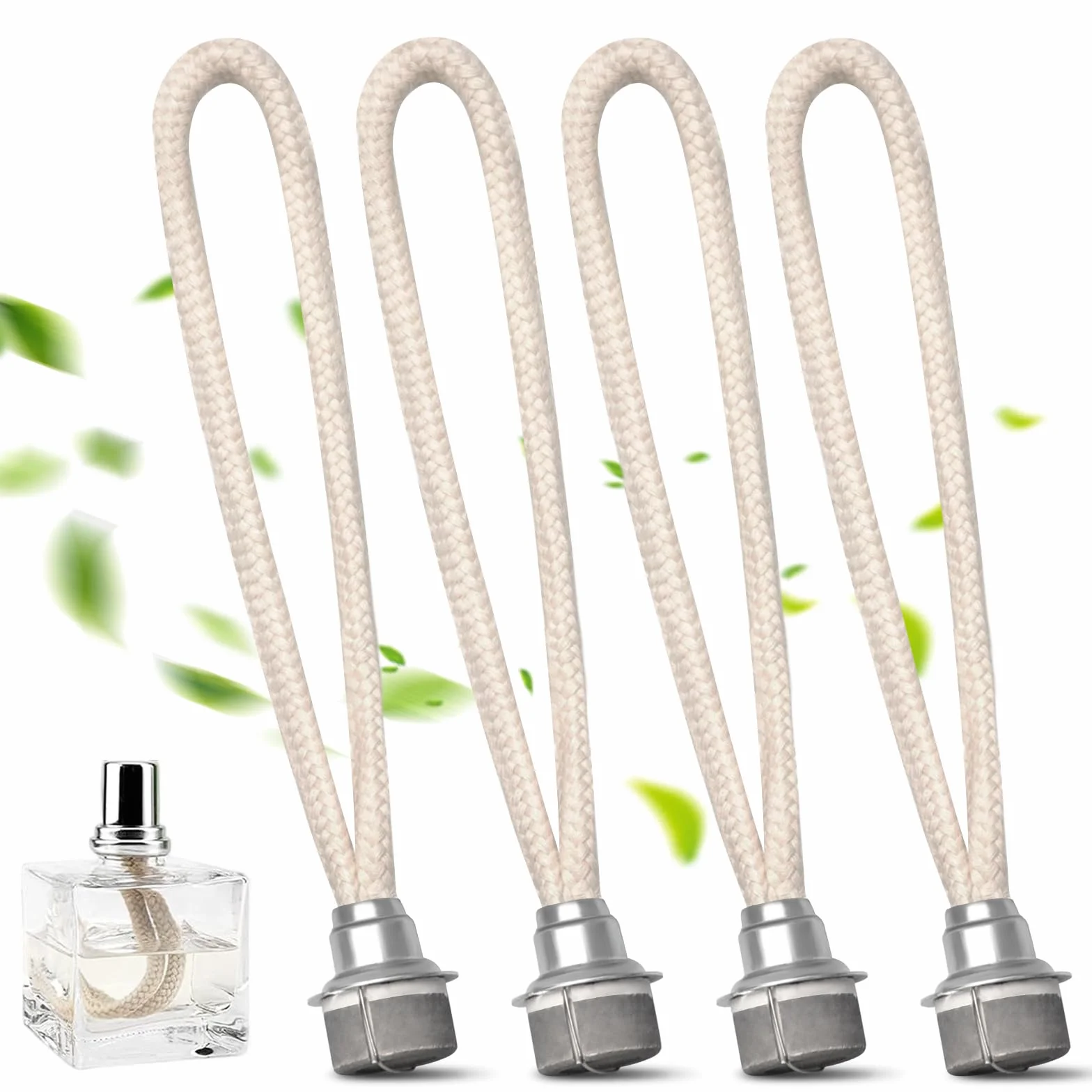 Zestaw 2 knotów zapasowych do lamp zapachowych – uniwersalne knoty katalityczne 18 mm, kompatybilne z różnymi dyfuzorami zapachów, trwałe akcesoria do aromaterapii (srebrny) (18mm*4PC)