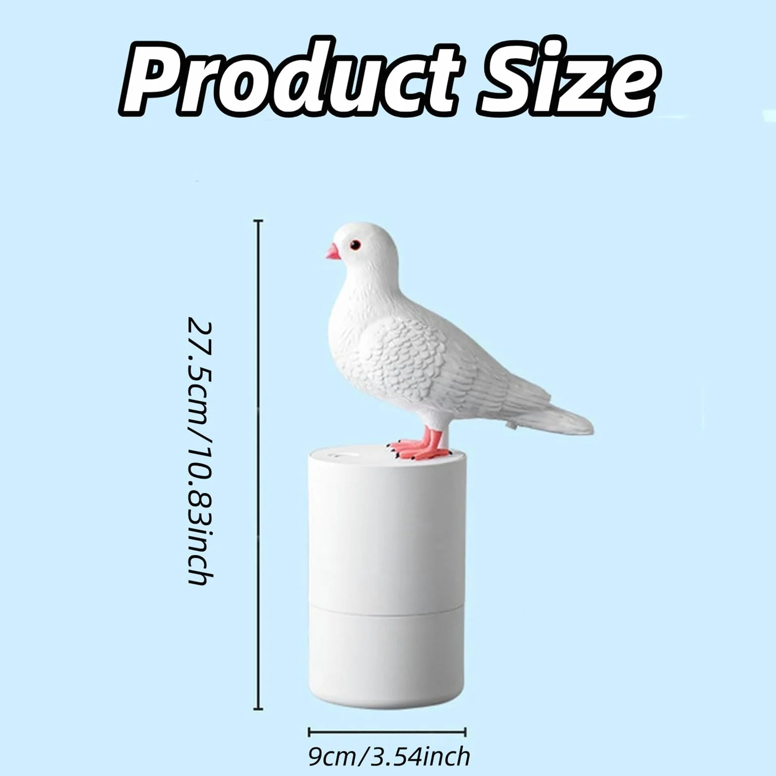 Pigeon Automatyczna myjka do rąk z pianki indukcyjnej, dozownik mydła dla gołębi, dozownik mydła dla ptaków, automatyczny bezdotykowy, mydło z czujnikiem ręcznym (szary)