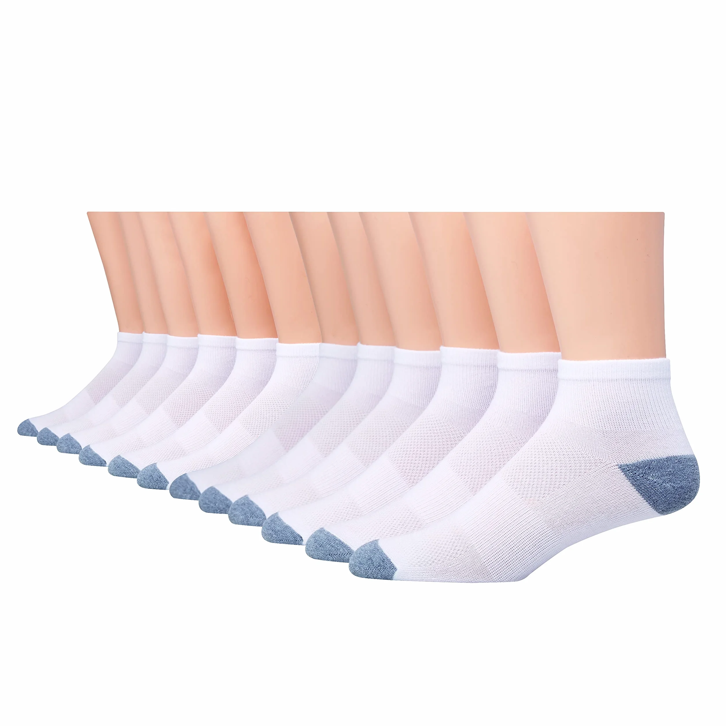 Hanes Męskie skarpety FreshIQ™ X-Temp® 12 szt. (LTAC16) - białe -6-12 - 12 szt