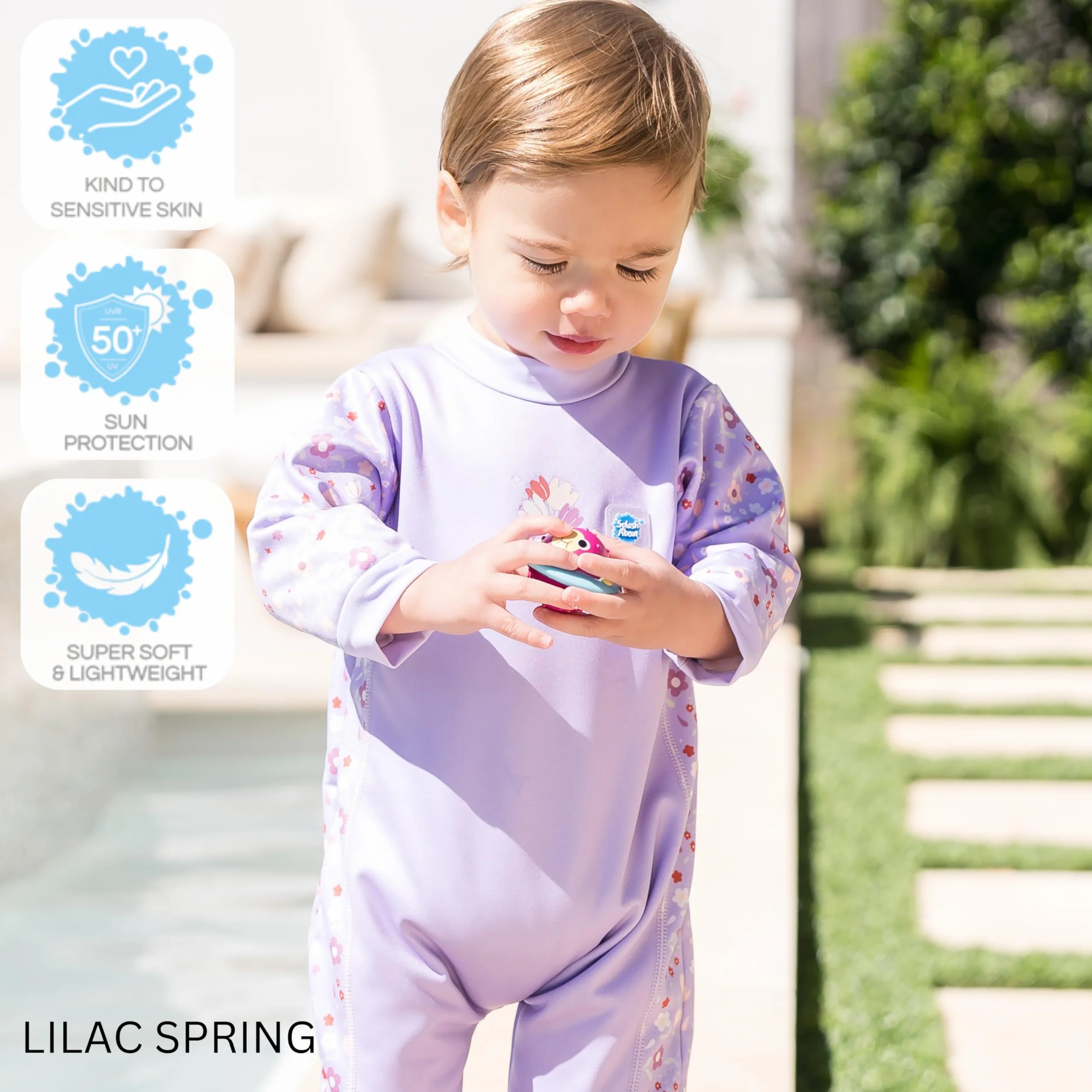 Splash About Warm in One Baby ocieplacz Wetsuit, Lilac Spring, 12-24 miesięcy, Lilac Spring, 12-24 miesi?cy