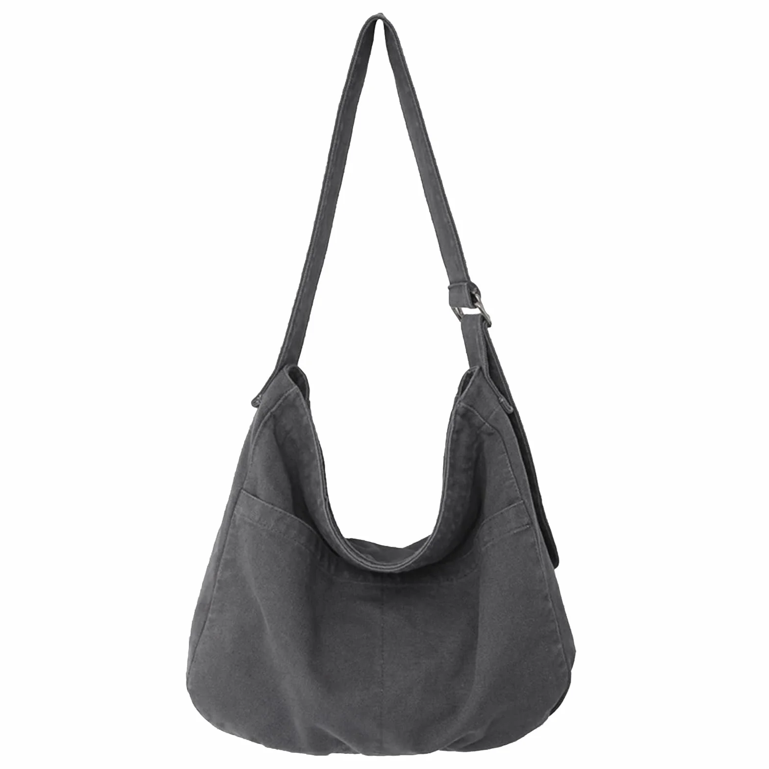X SIM FITNESSX Unisex torba na ramię Canvas Oxford torba na ramię damska torba na zakupy modna torba materiałowa na co dzień/do biura/szkoły/podróży, szary, 38x20x37 cm, Retro