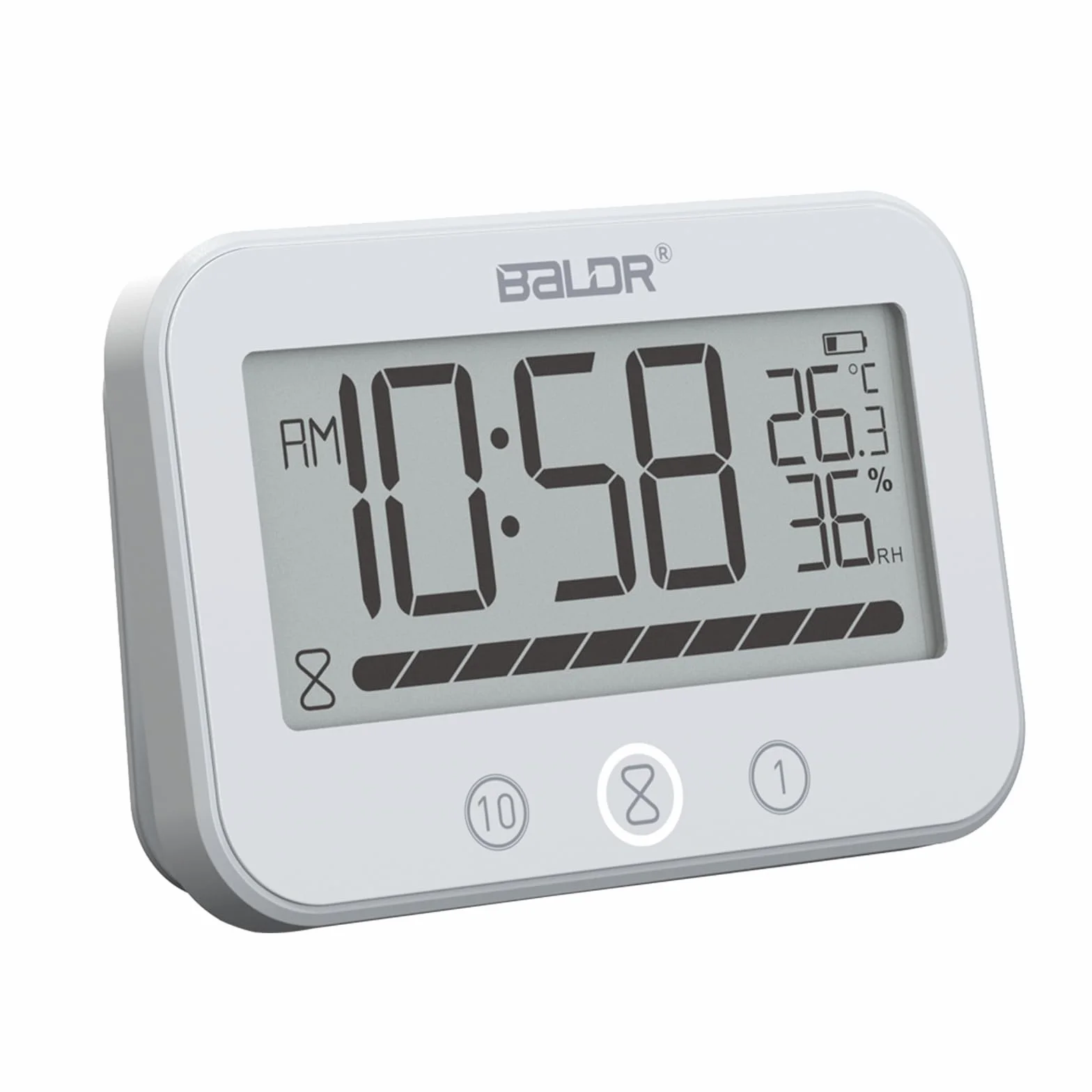 Cyfrowy zegar łazienkowy IP54 z temperaturą i wilgotnością, 99-minutowy timer LCD z alarmem