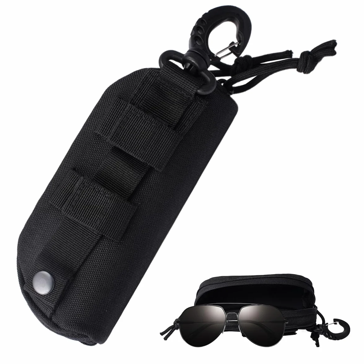 Taktyczne etui na okulary MOLLE, 17 x 6,98 x 6 cm, wodoodporne, twarde