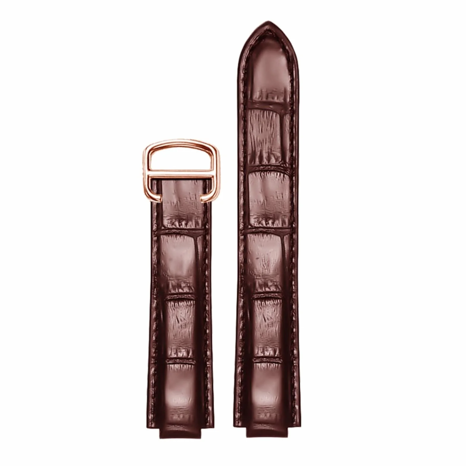 Krokodyle Skin Watchband Opaska na rękę 20 * 12 mm 18 * 11 mm czarne brązowe paski z składaną klamrą