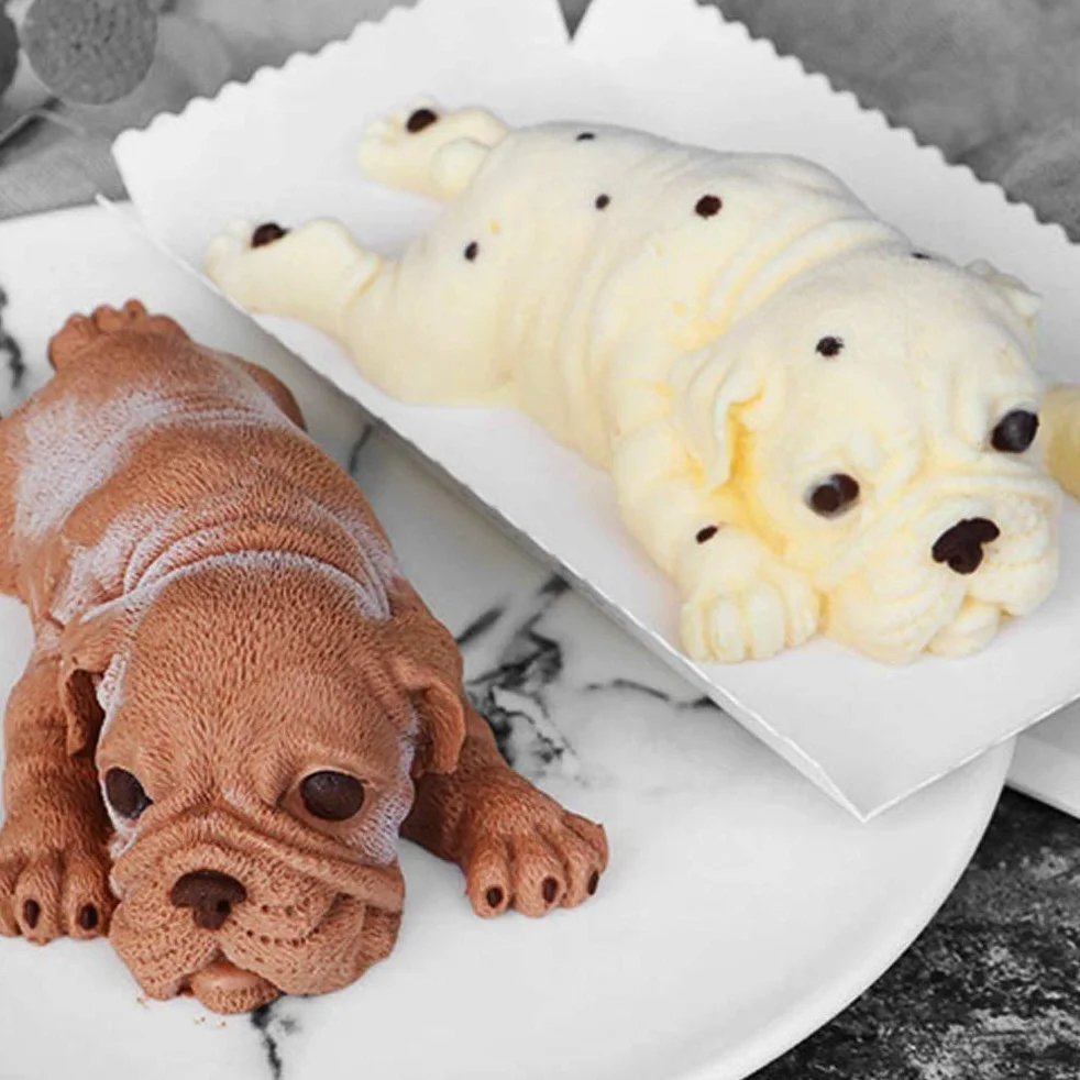 Silikonowa forma 3D Shar Pei DIY dekoracja ciasta musu czekoladowy lody kremowe