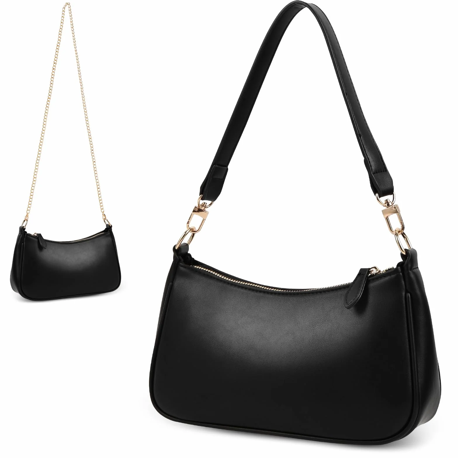 Aucuu Torba na ramię ze skóry PU dla kobiet, torebka na ramię dla kobiet, kopertówka z łańcuszkiem, półksiężyc, torba hobo, torebka crossbody, prezent na urodziny i rocznicę